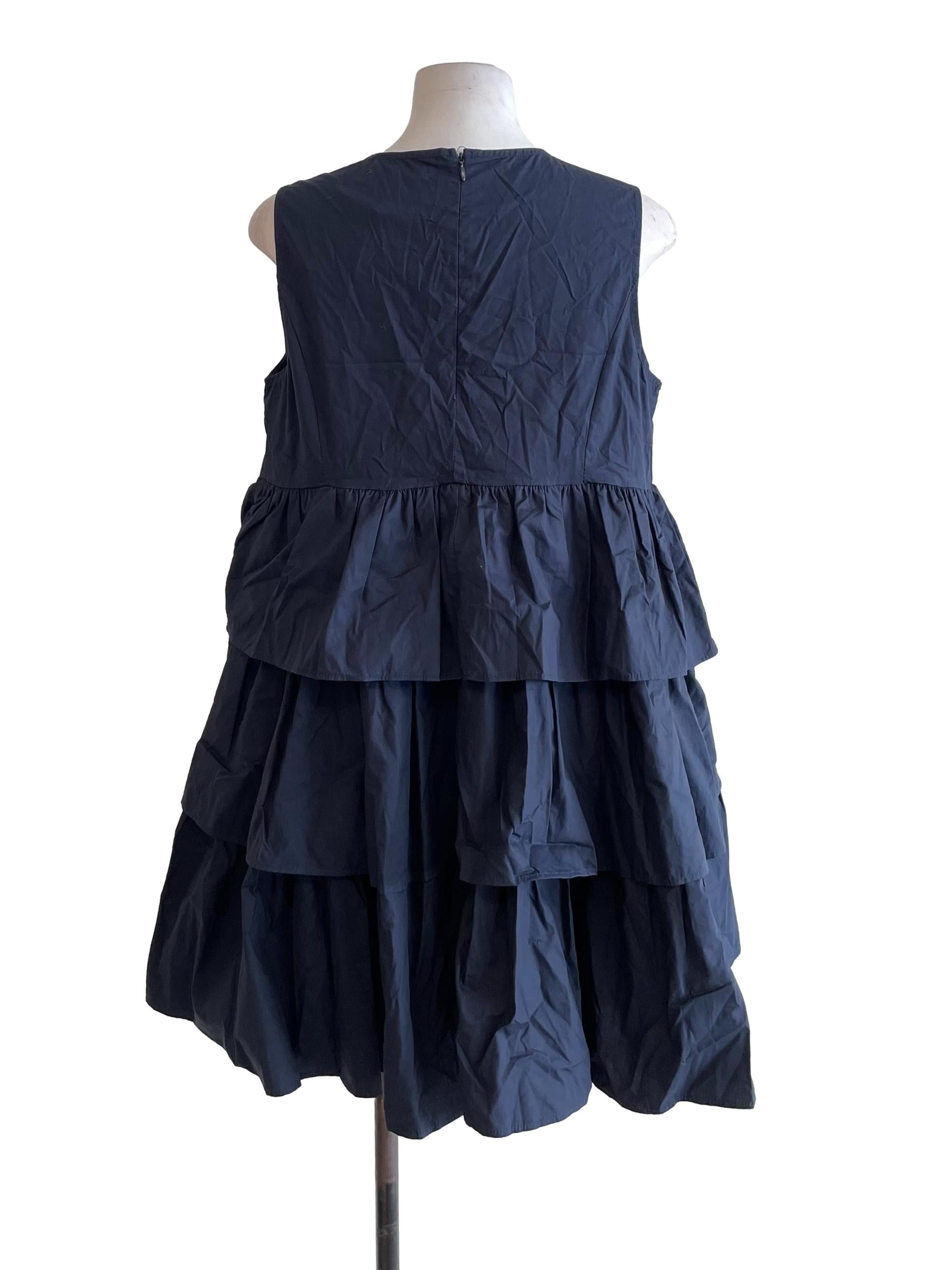 Deep Navy Layered Tent Dress