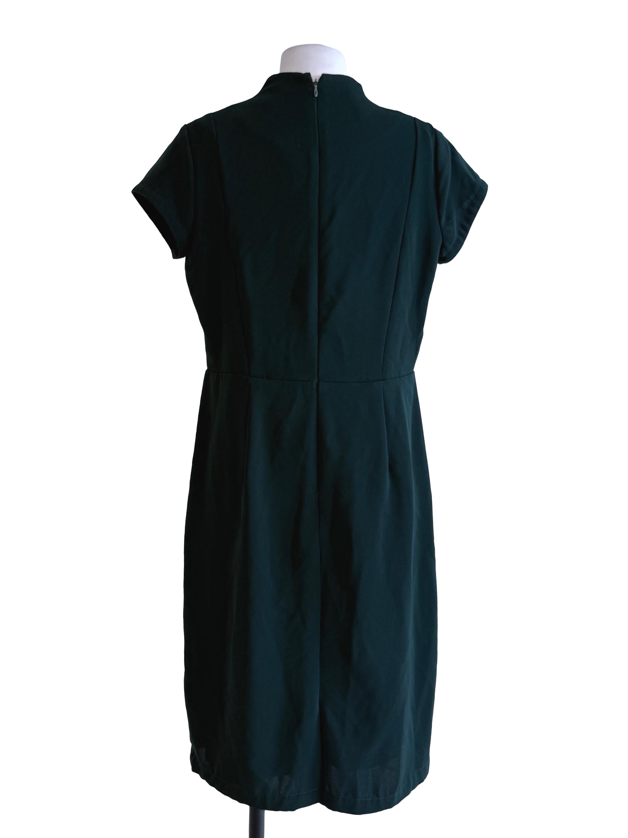 Dark Green V Neck Dress