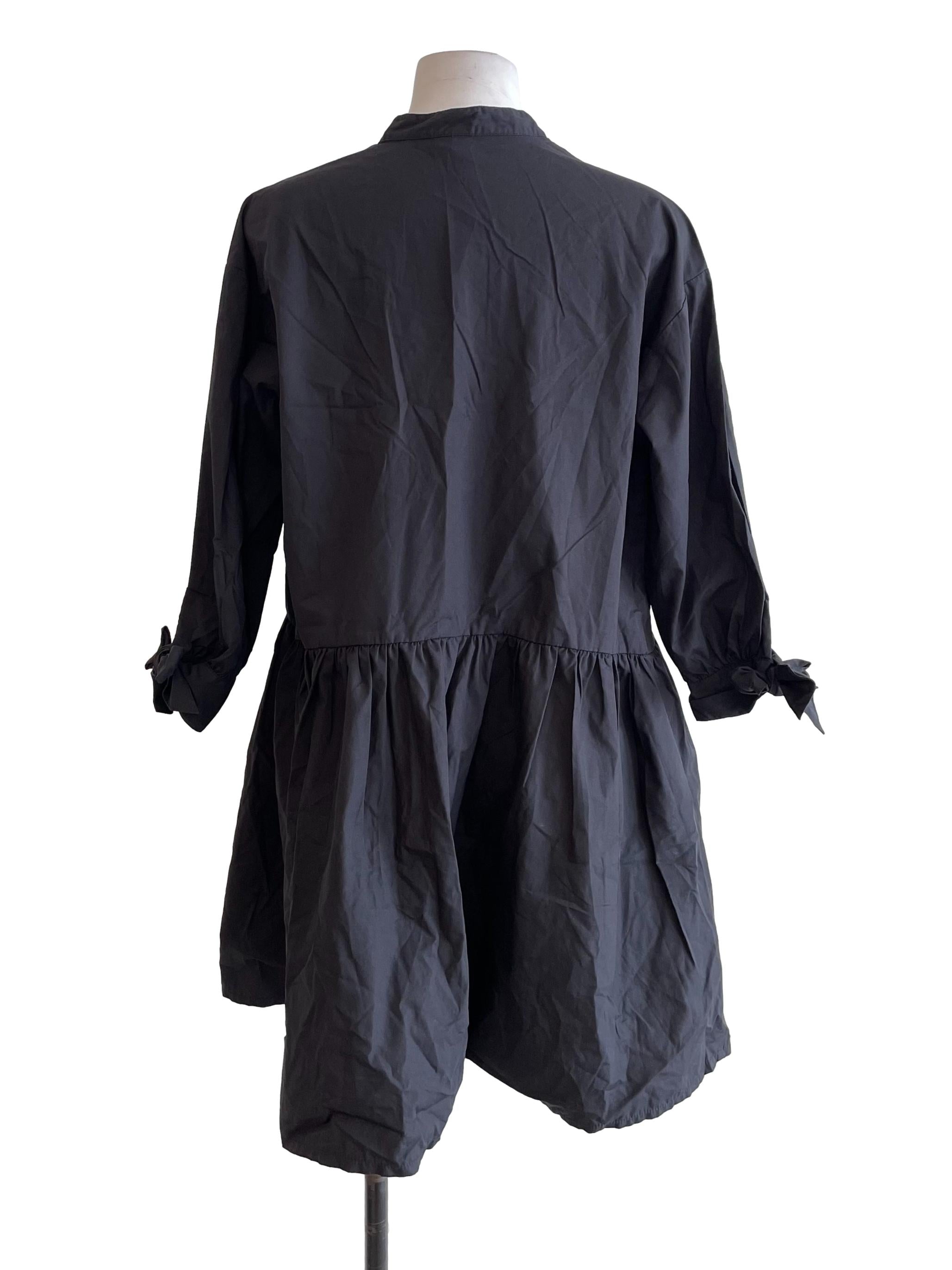 Black Button Down Tent Dress