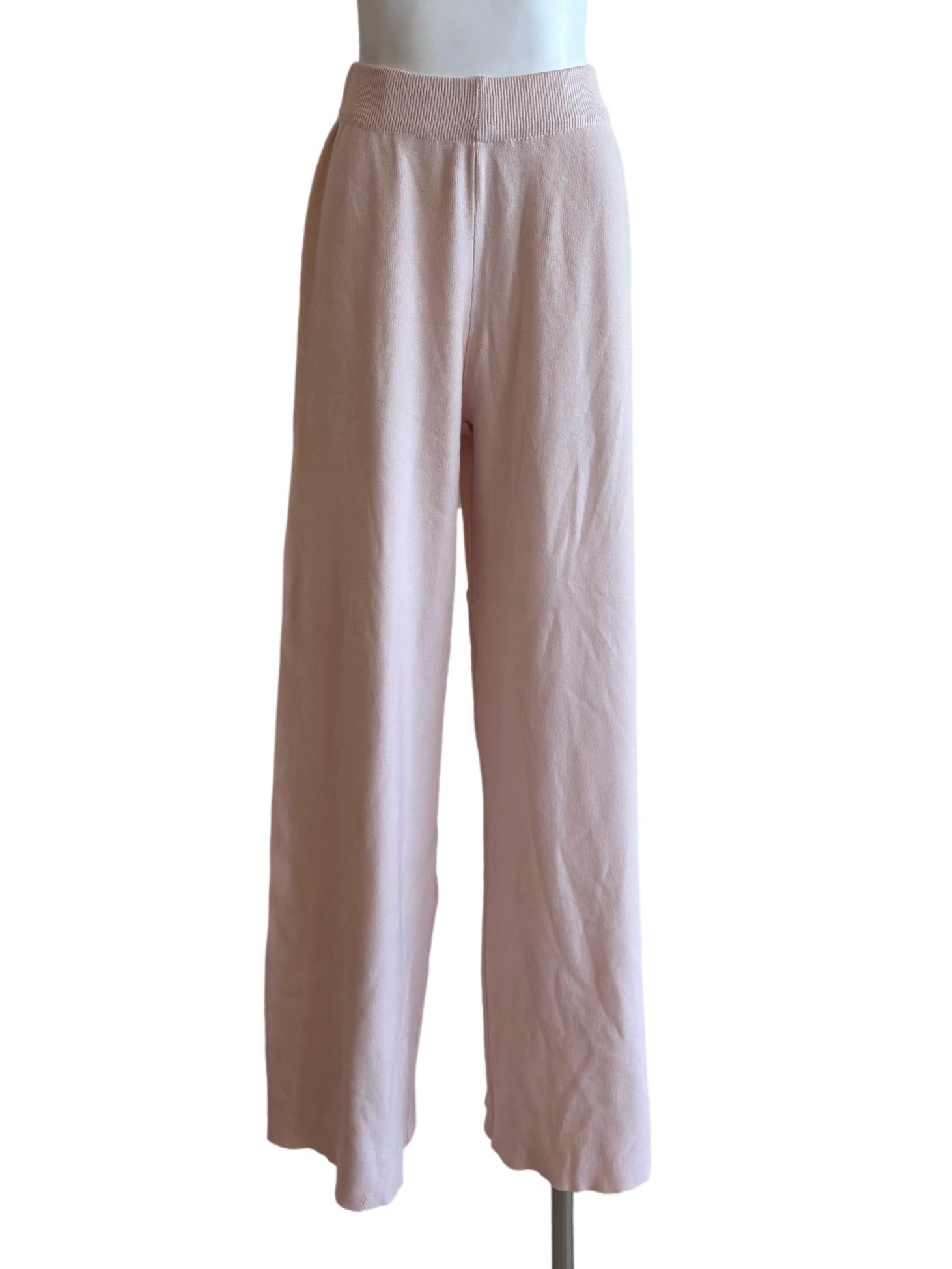 Baby Pink Straight Knit Pants