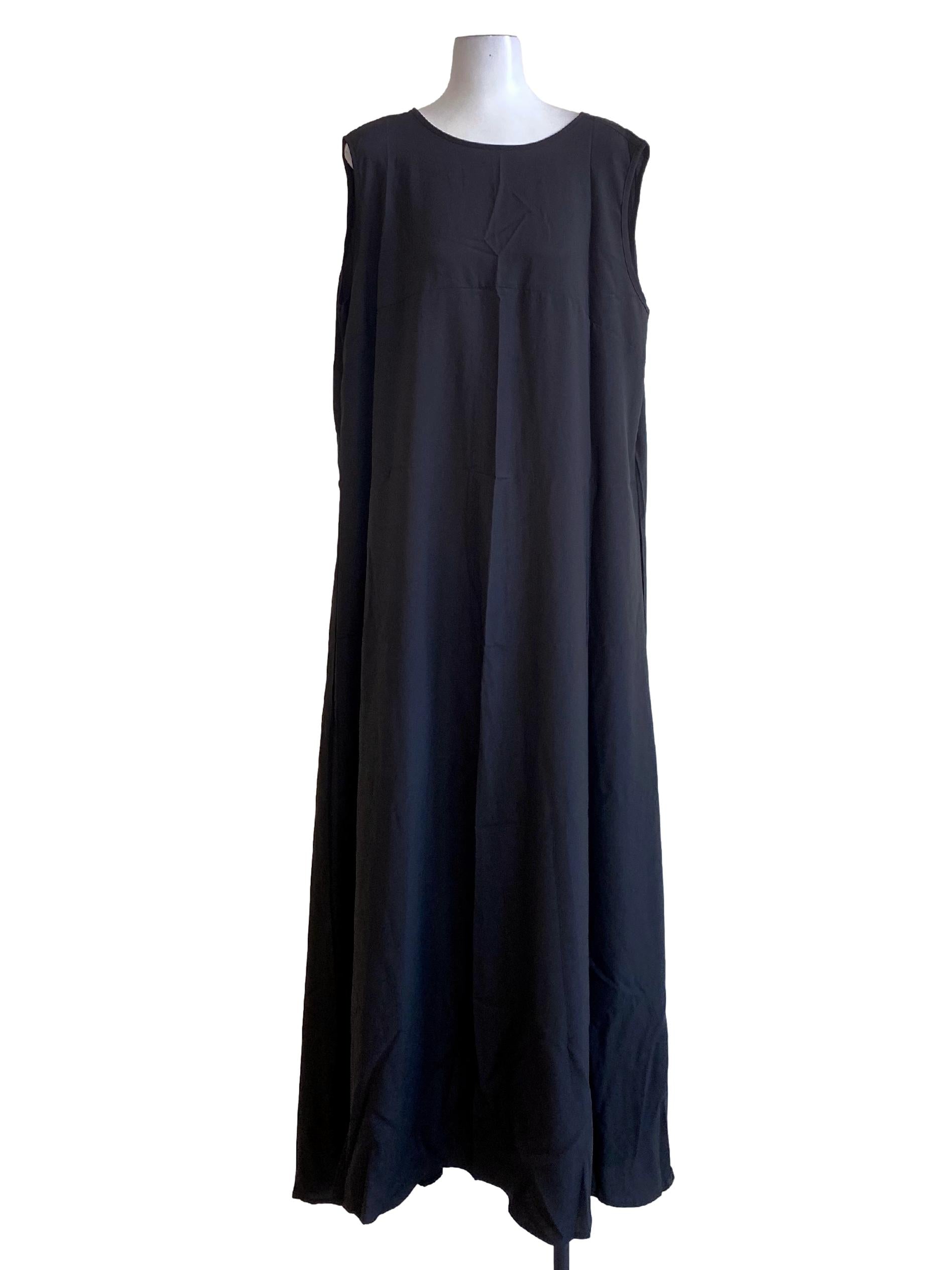 Jet Black Loose Maxi Shift Dress