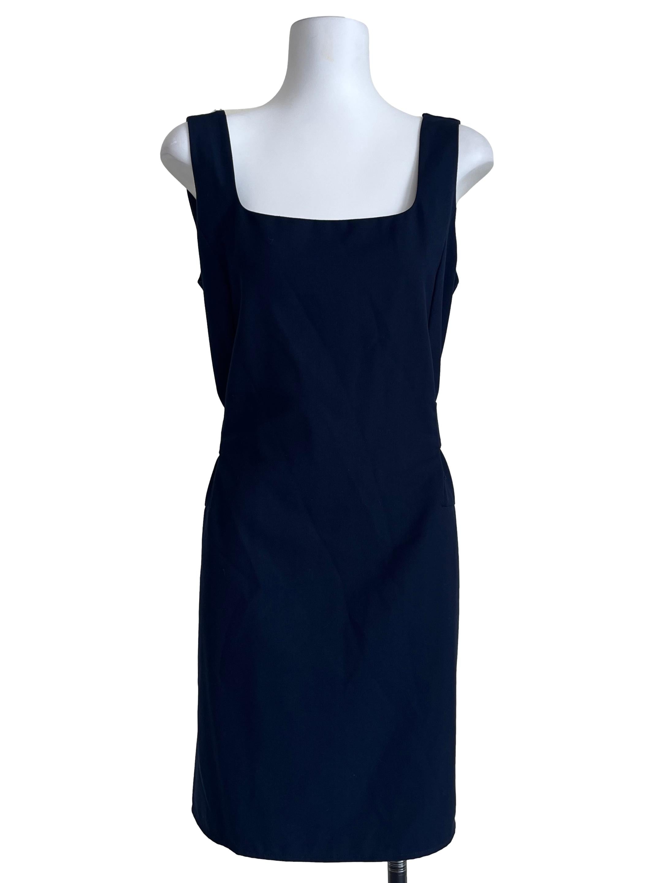 Dark Blue Square A-Line Dress