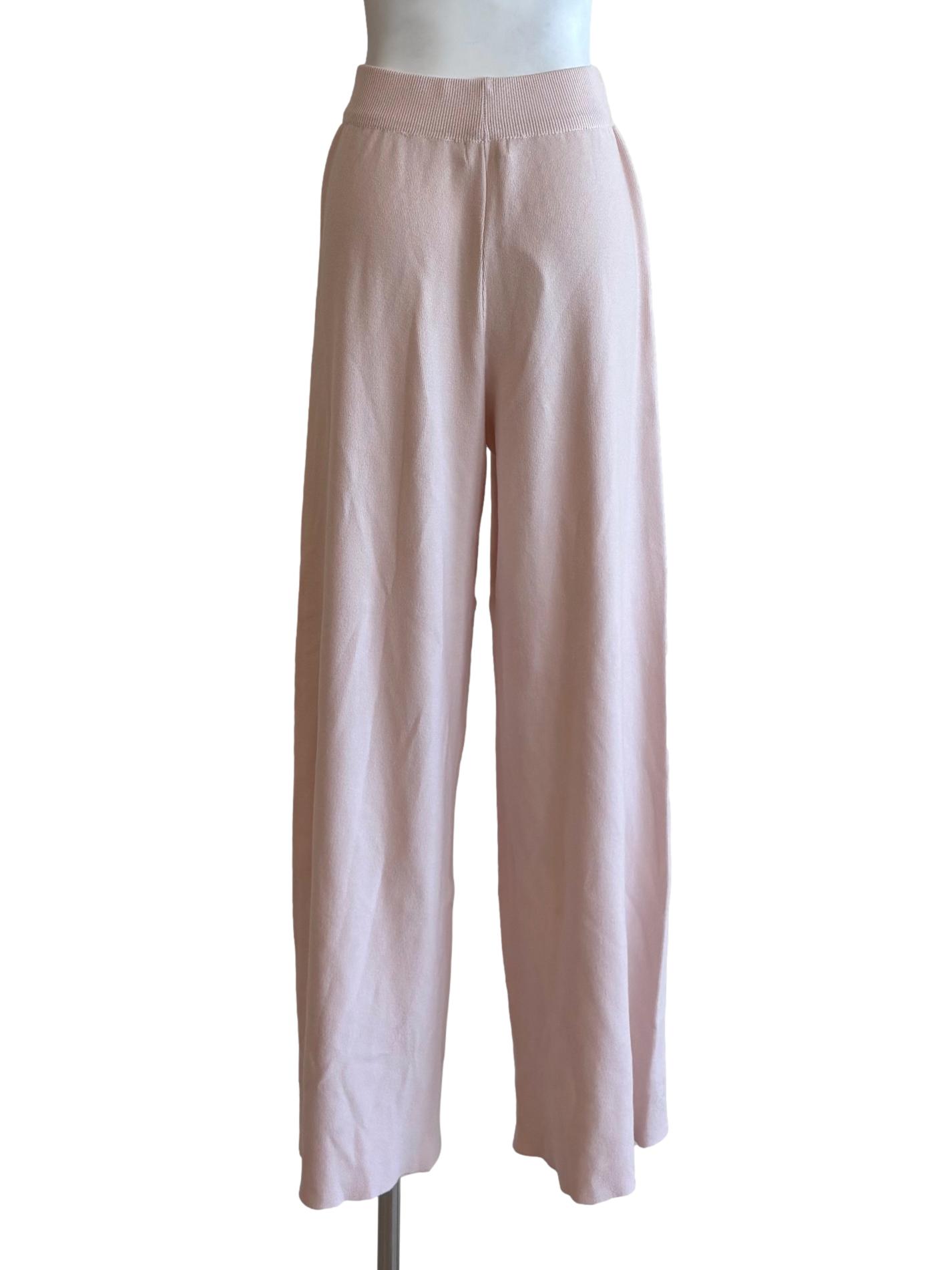 Baby Pink Straight Knit Pants