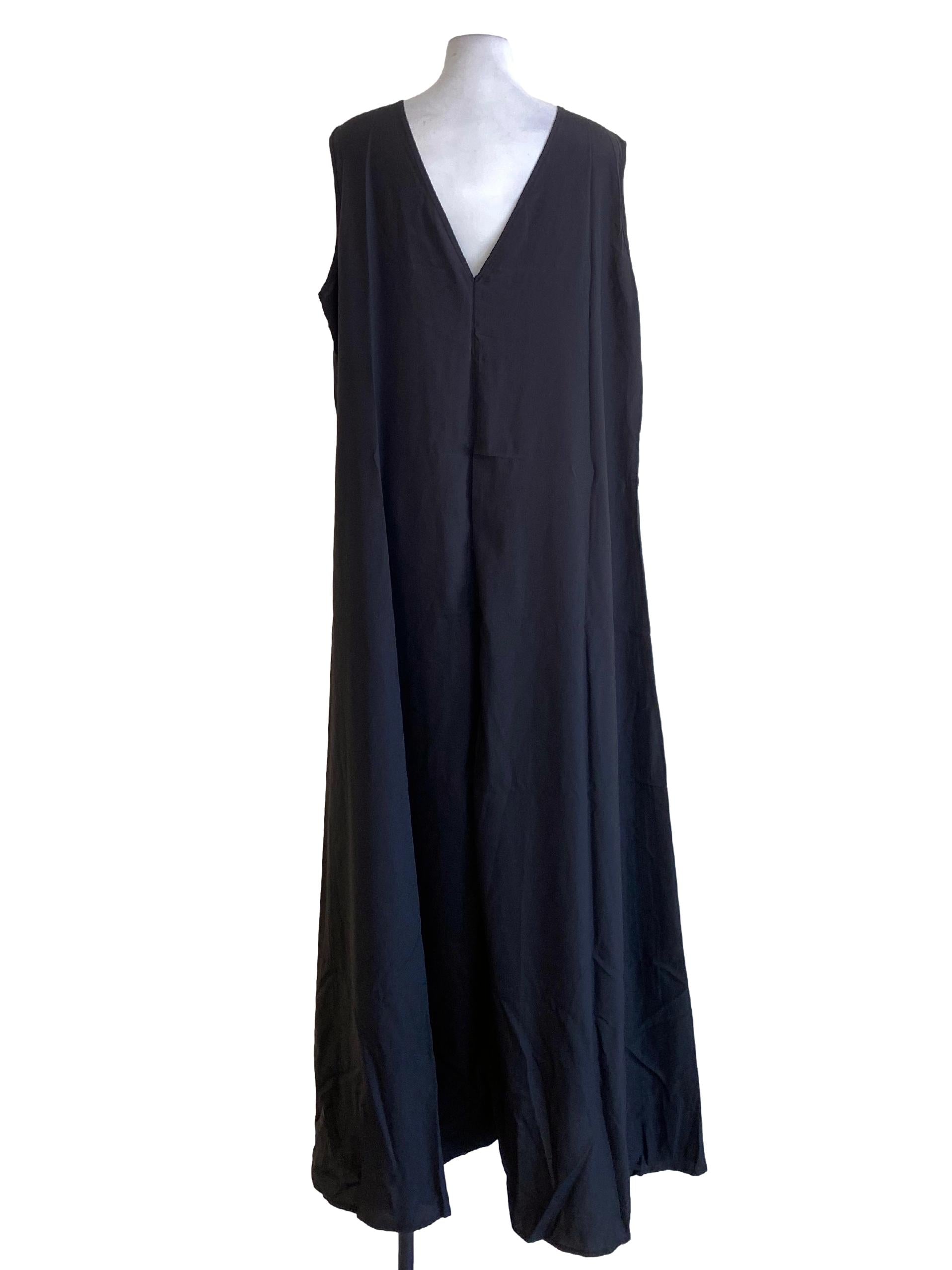 Jet Black Loose Maxi Shift Dress