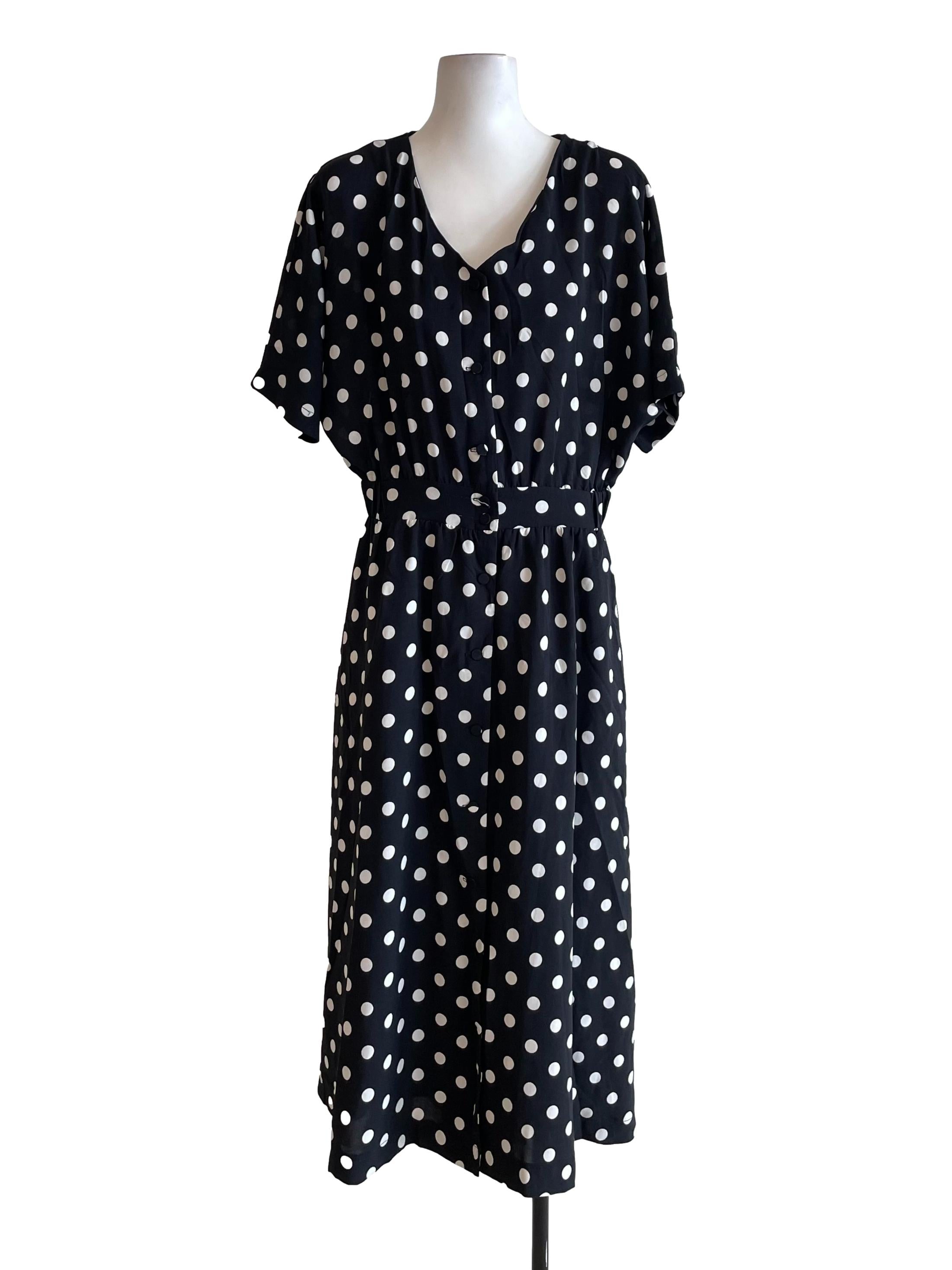 Black Polka Dots Bouffant Dress