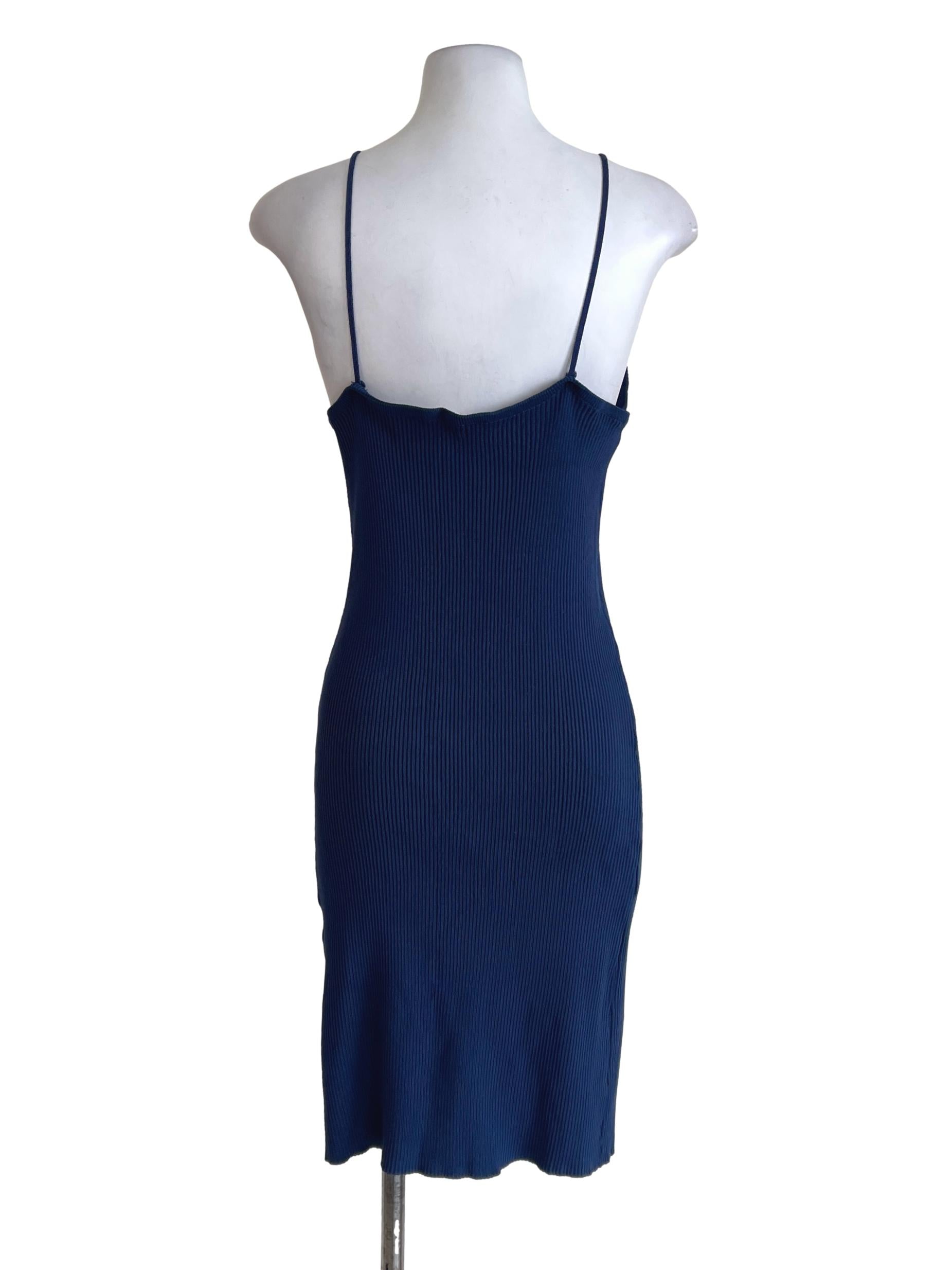 Denim Blue V Neck Dress
