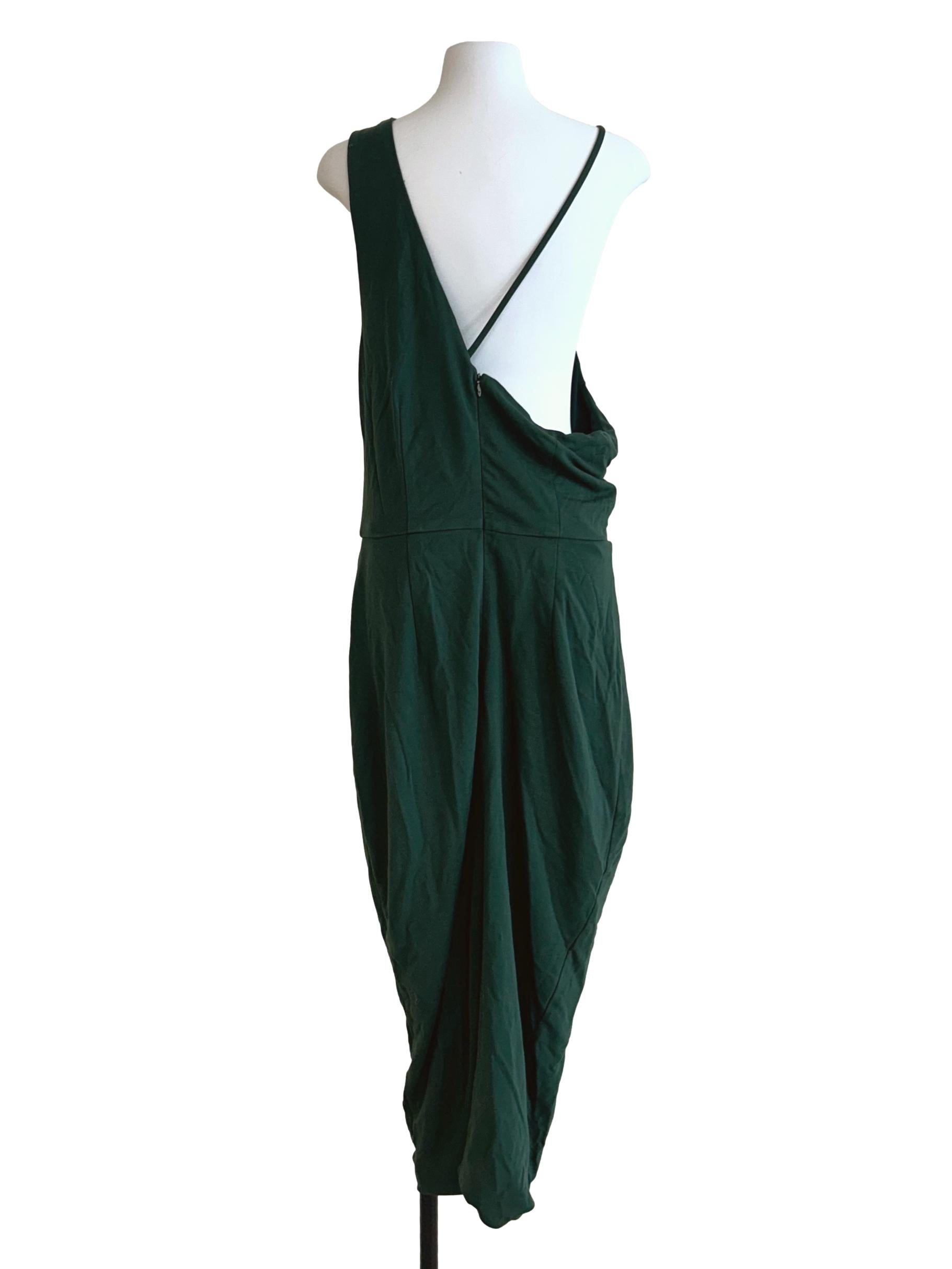 Pine Green Asymmetrical Dress