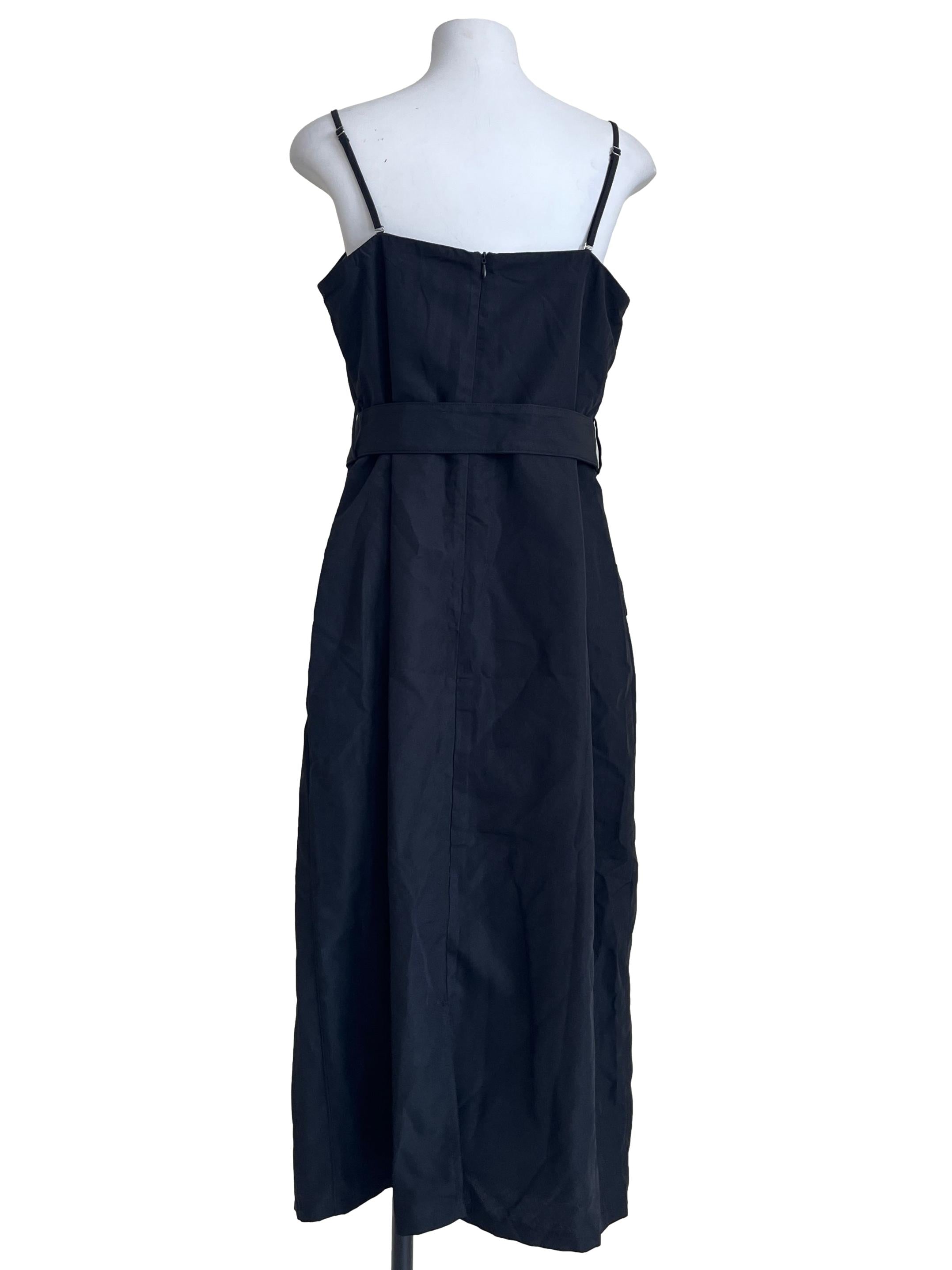 Jade Black Spaghetti Slip Dress