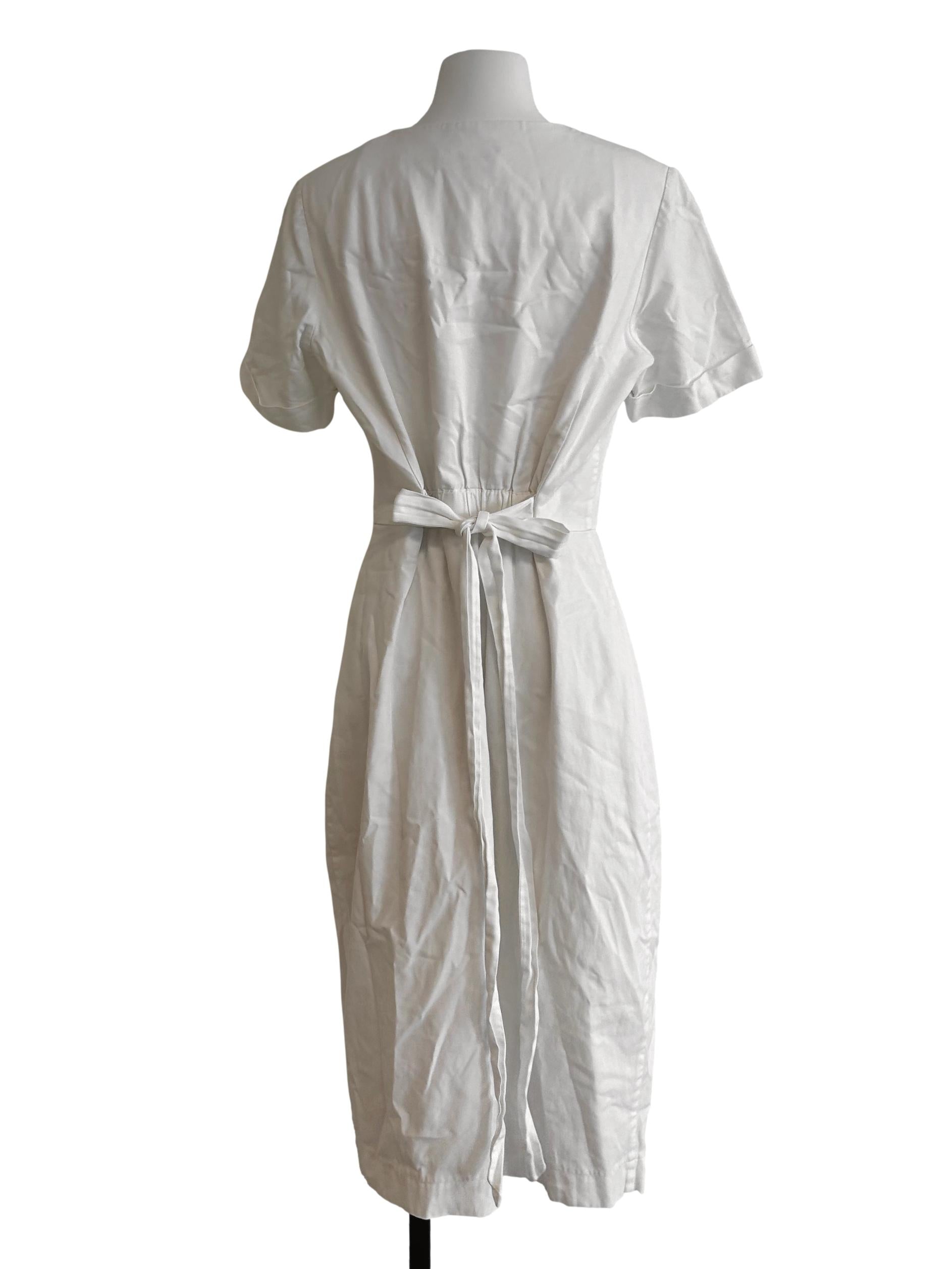 Daisy White Button Dress