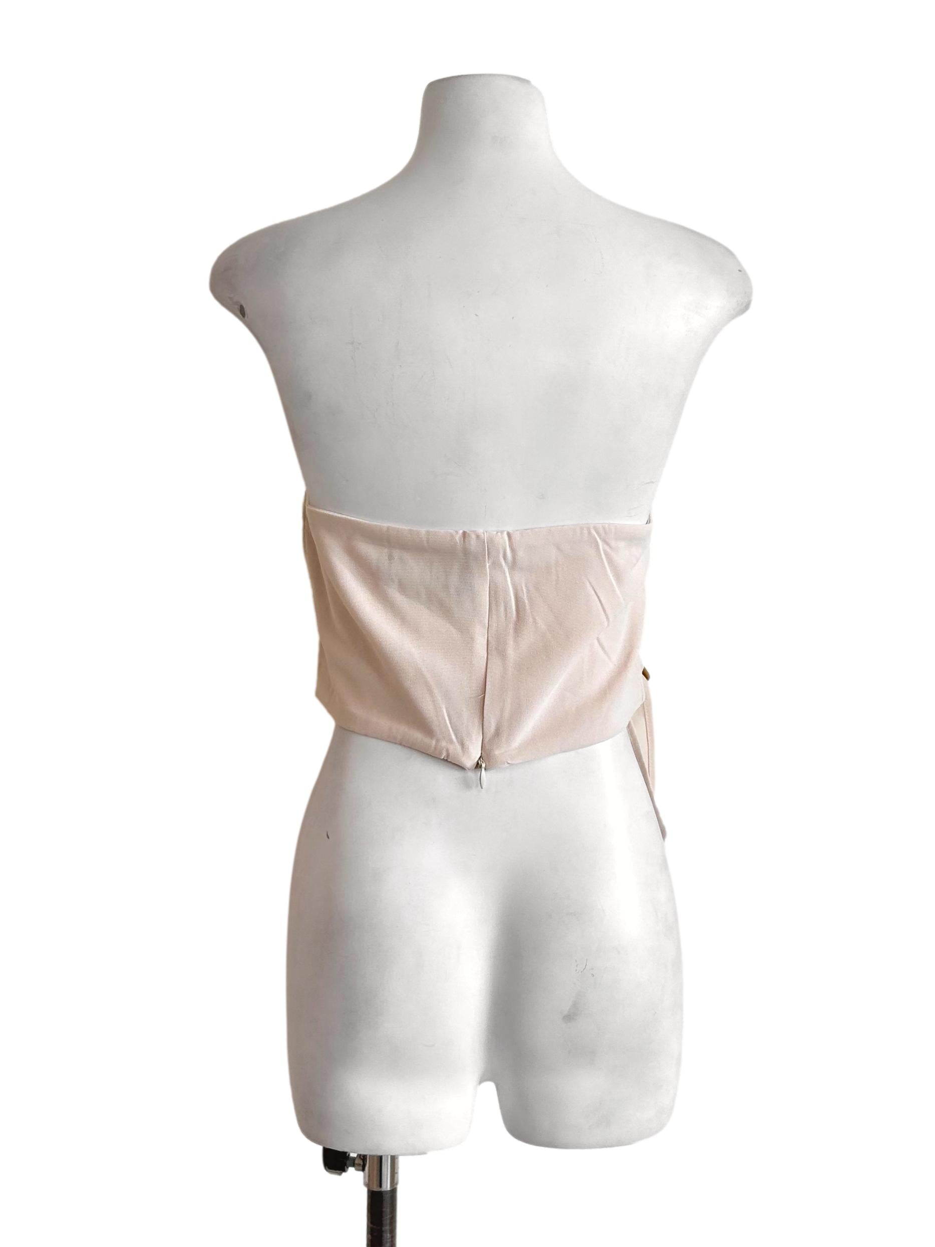 Cream Tortoiseshell Buckle Tube Top