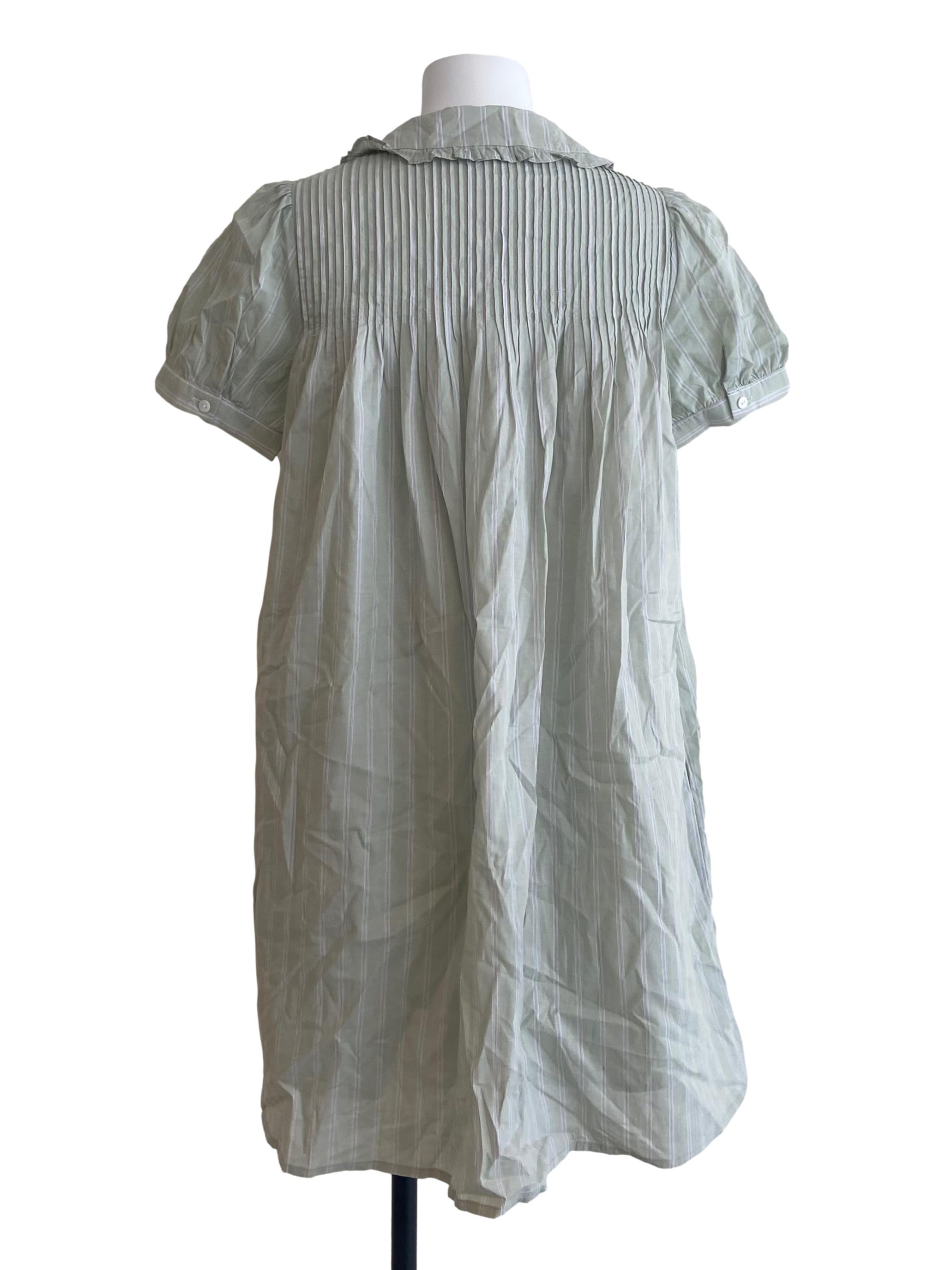 Mint Green Stripe Button Down Dress