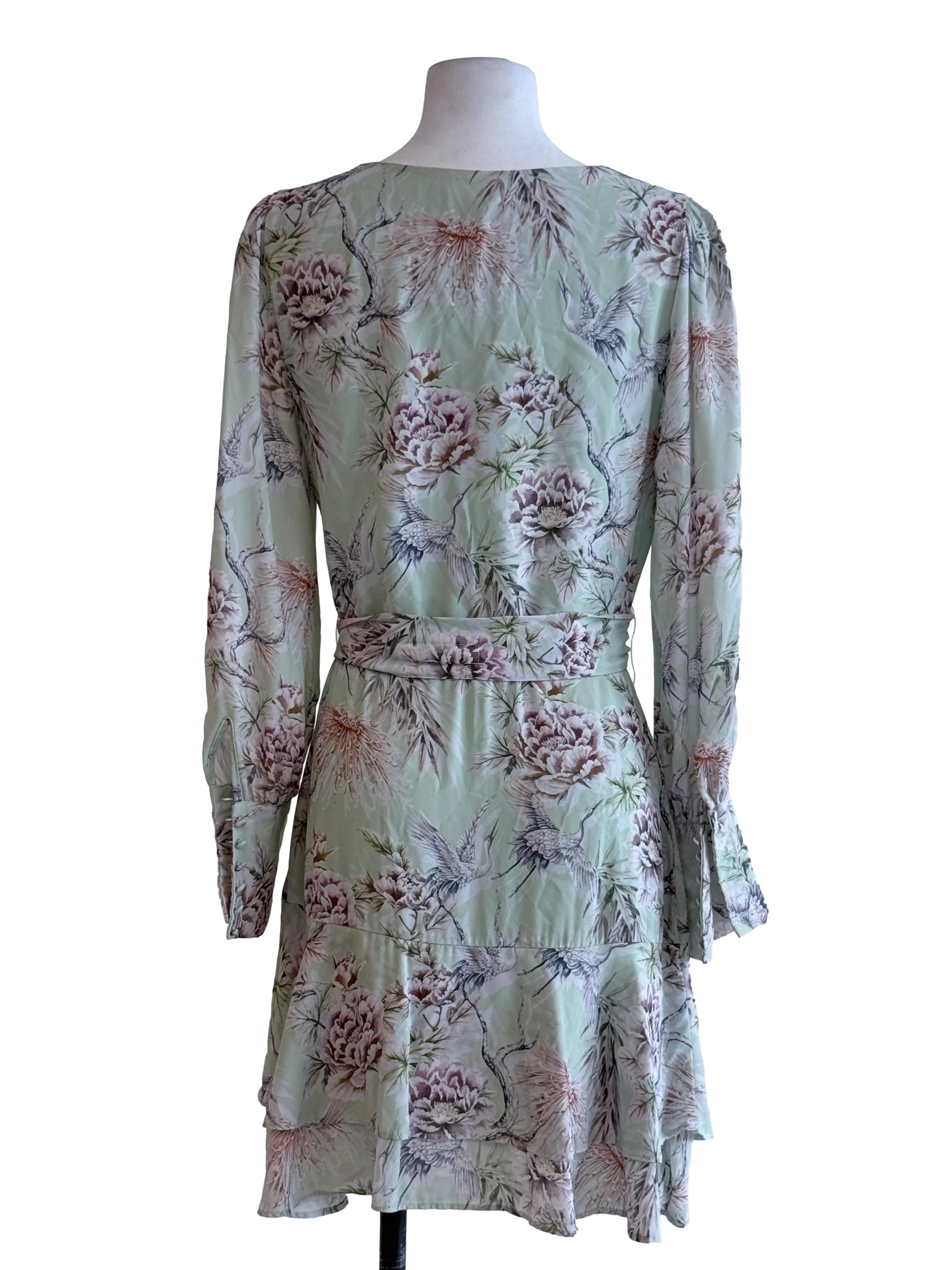 Light Green Vneck Wrap Dress