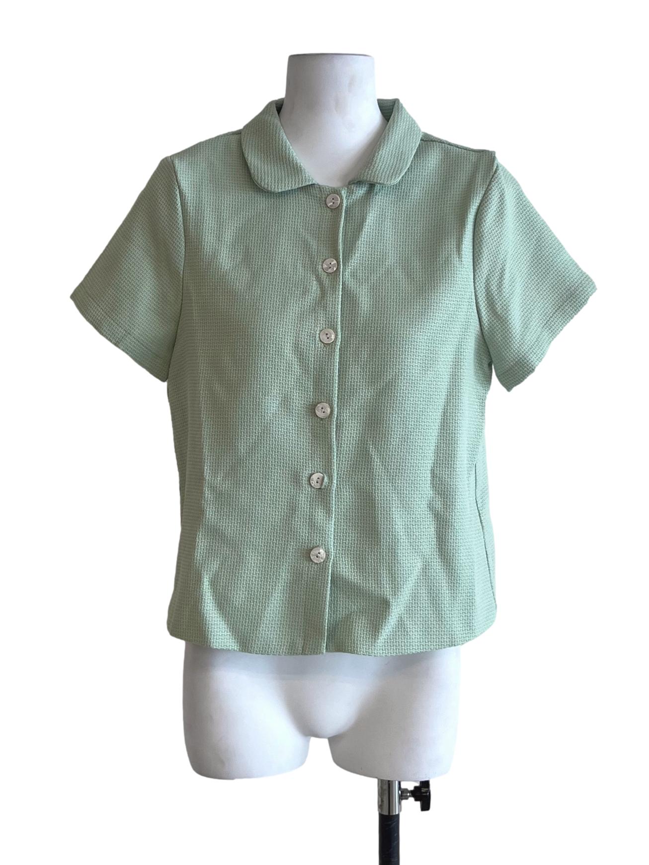 Olive Green Graph Check Blouse