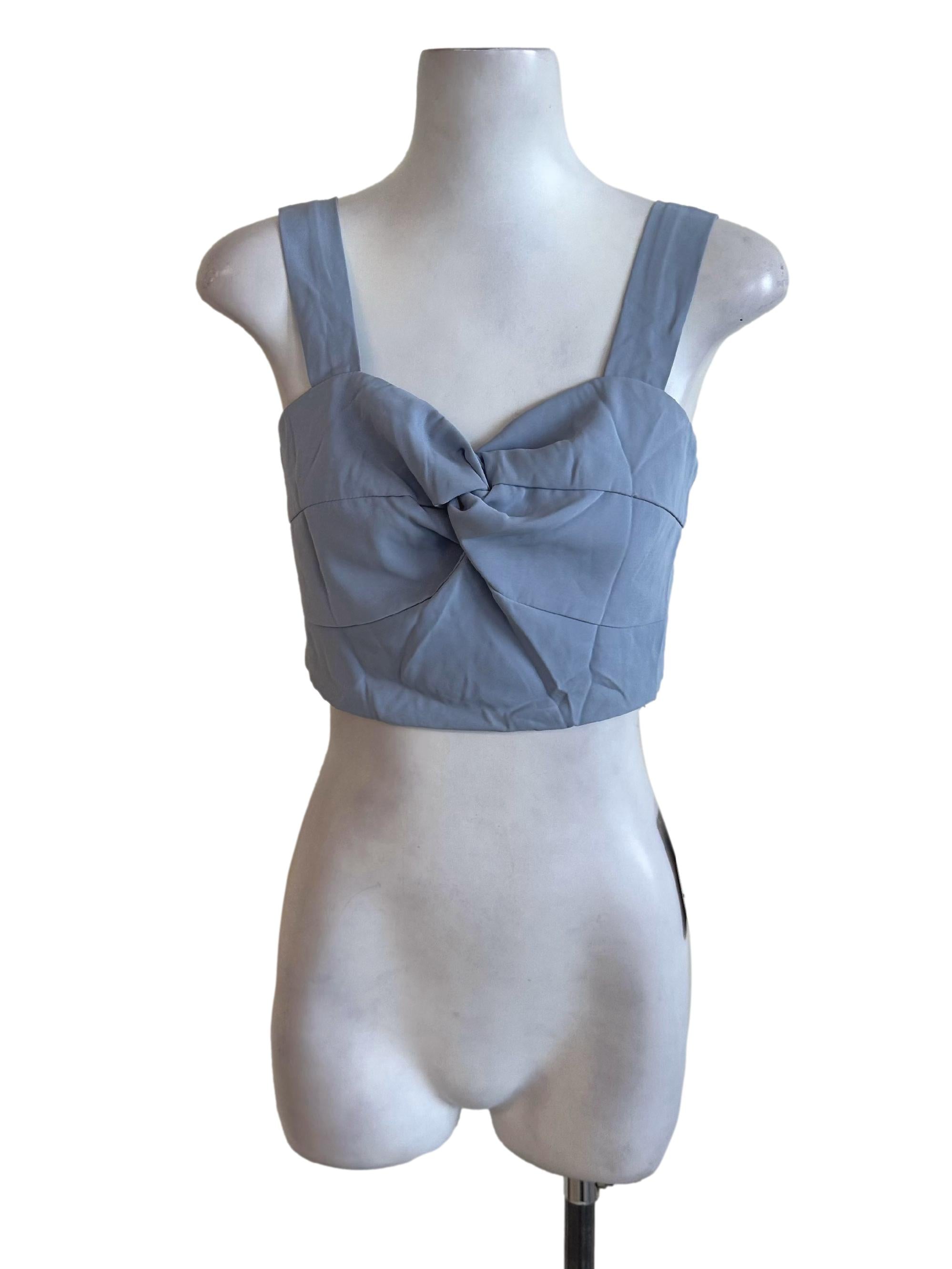 Stone Blue Twist Strap Top