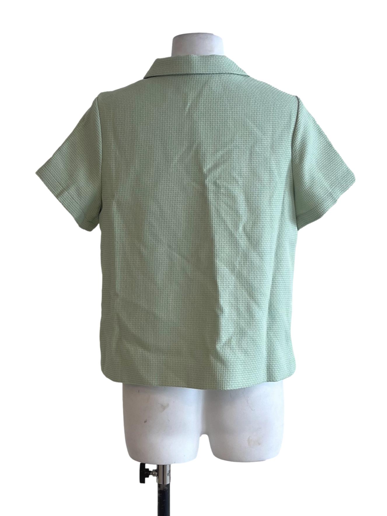 Olive Green Graph Check Blouse
