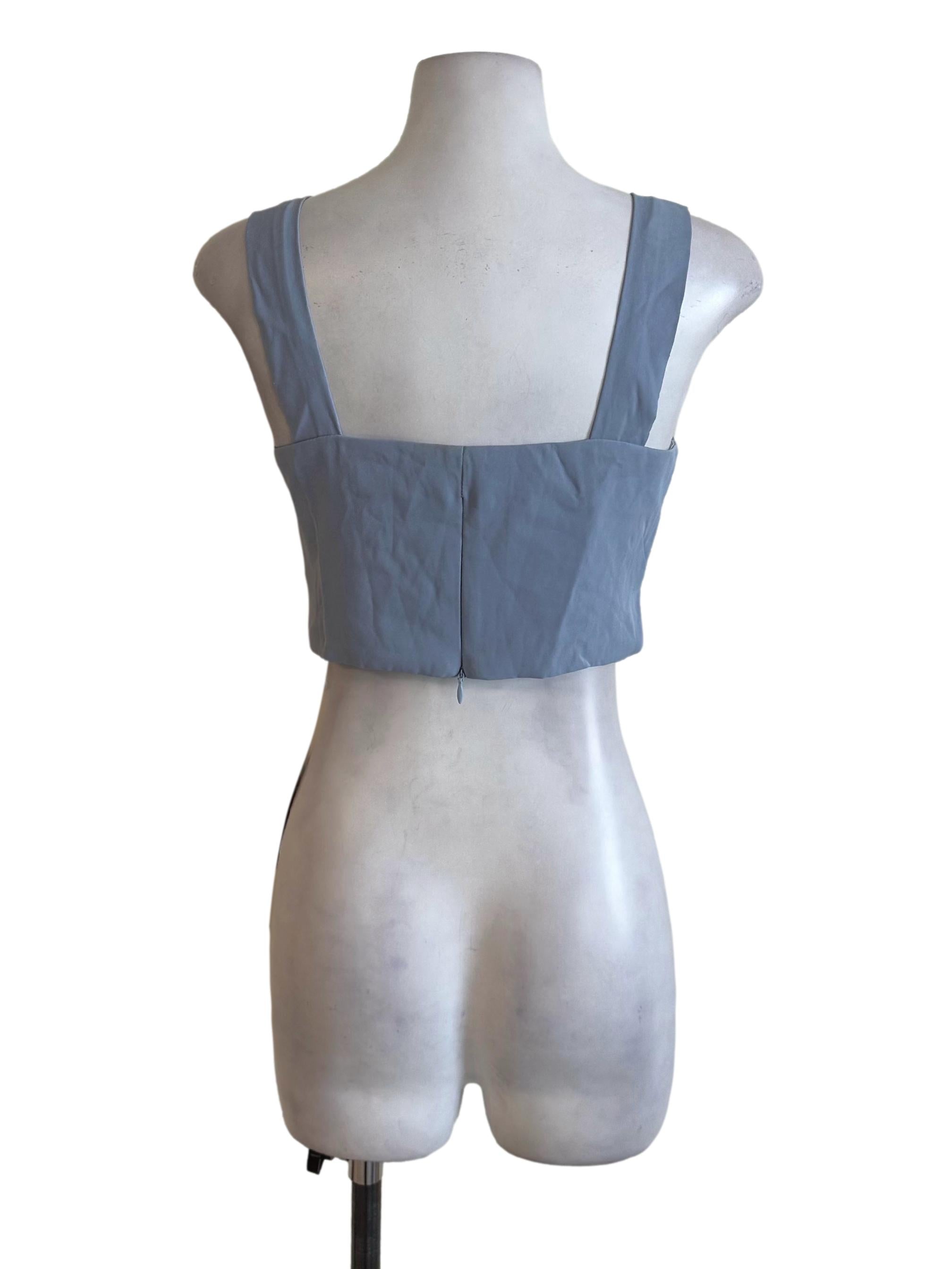 Stone Blue Twist Strap Top