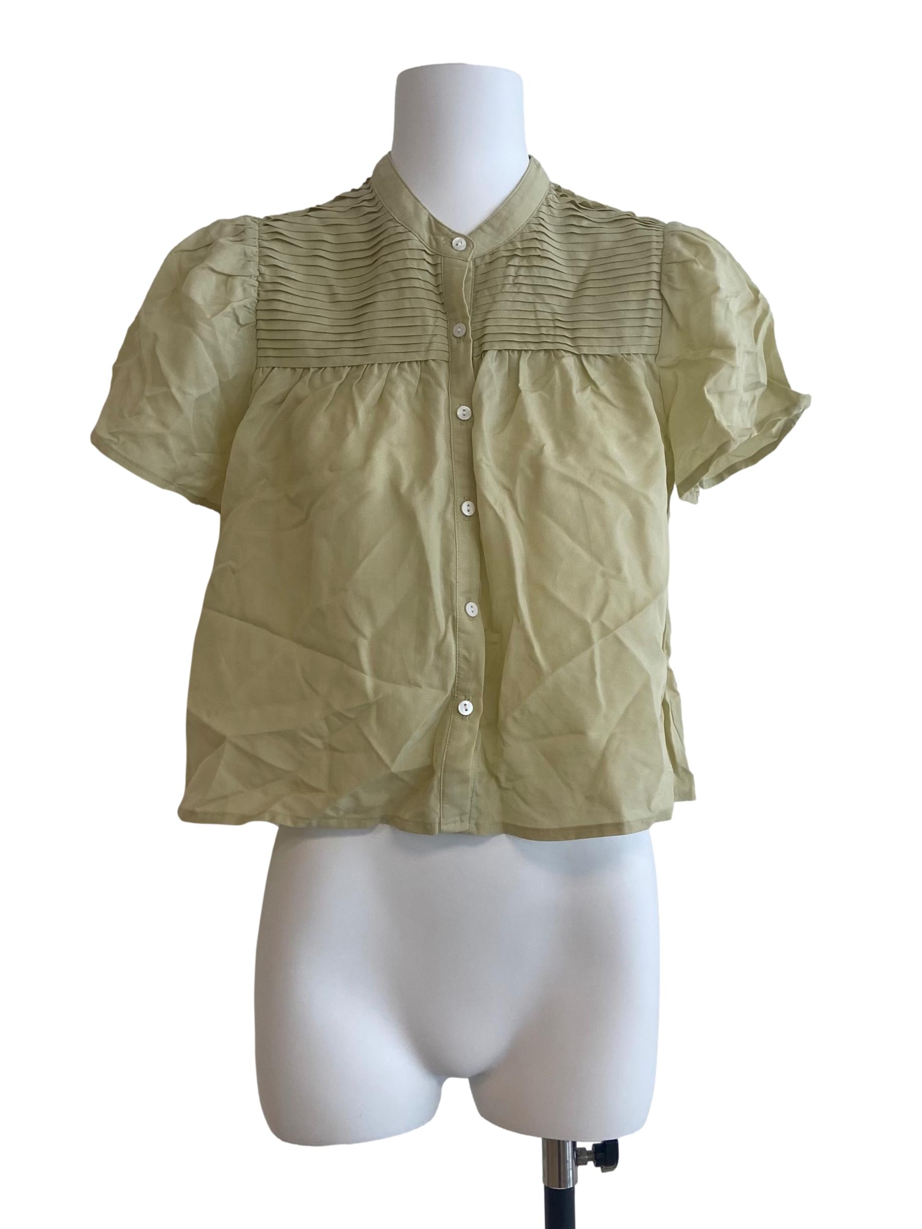 Pear Green Button Down Blouse