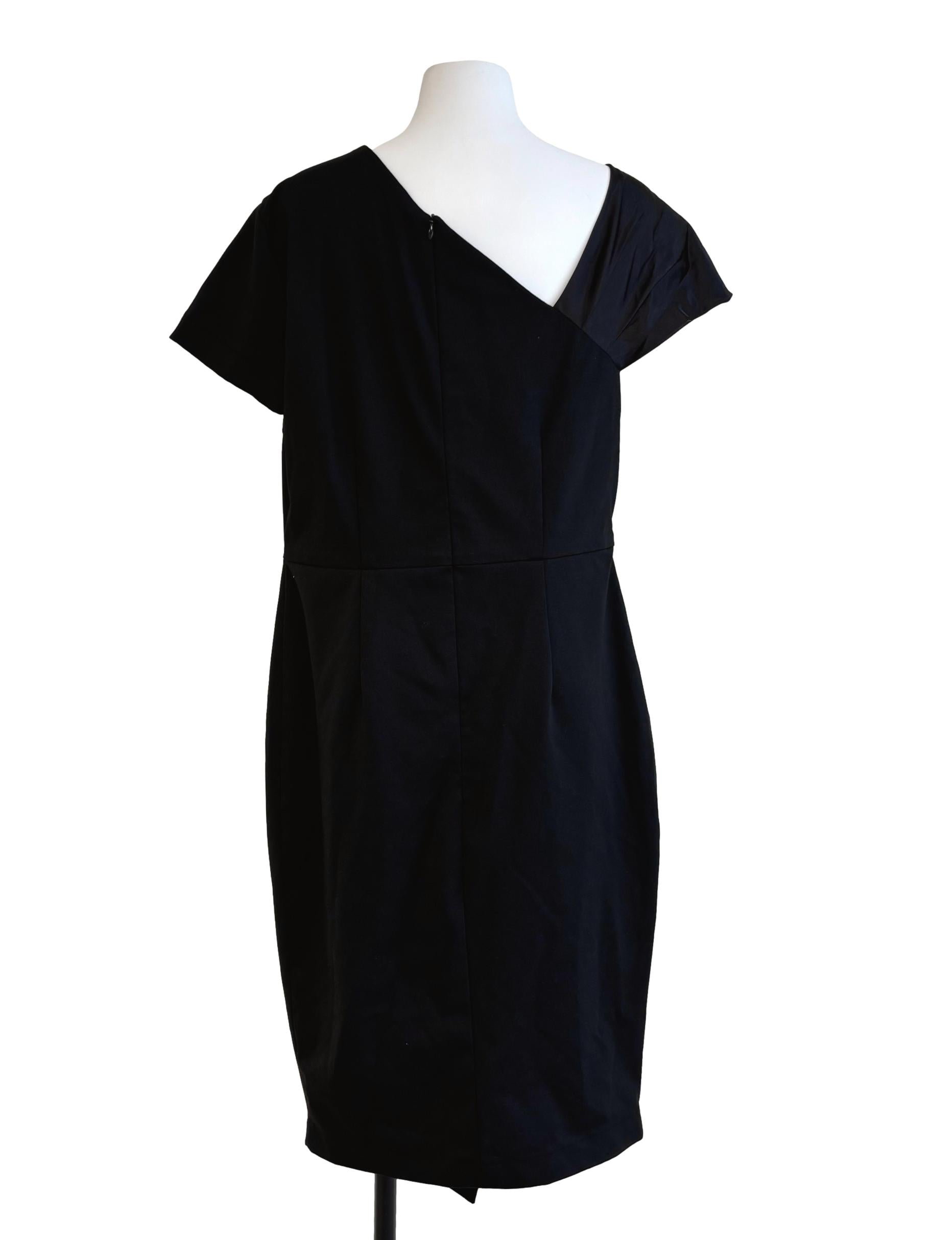 Raven Black Asymmetrical Pencil Dress