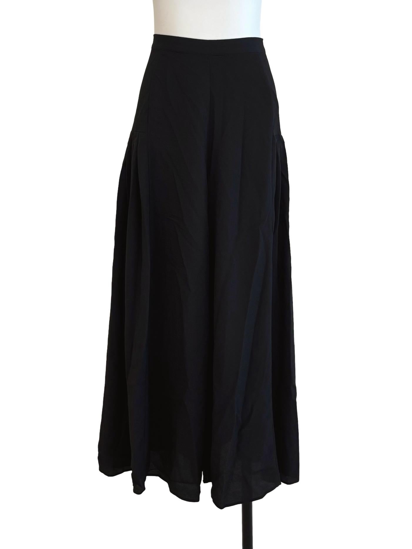 Onyx Black Relaxed Palazzo Pants