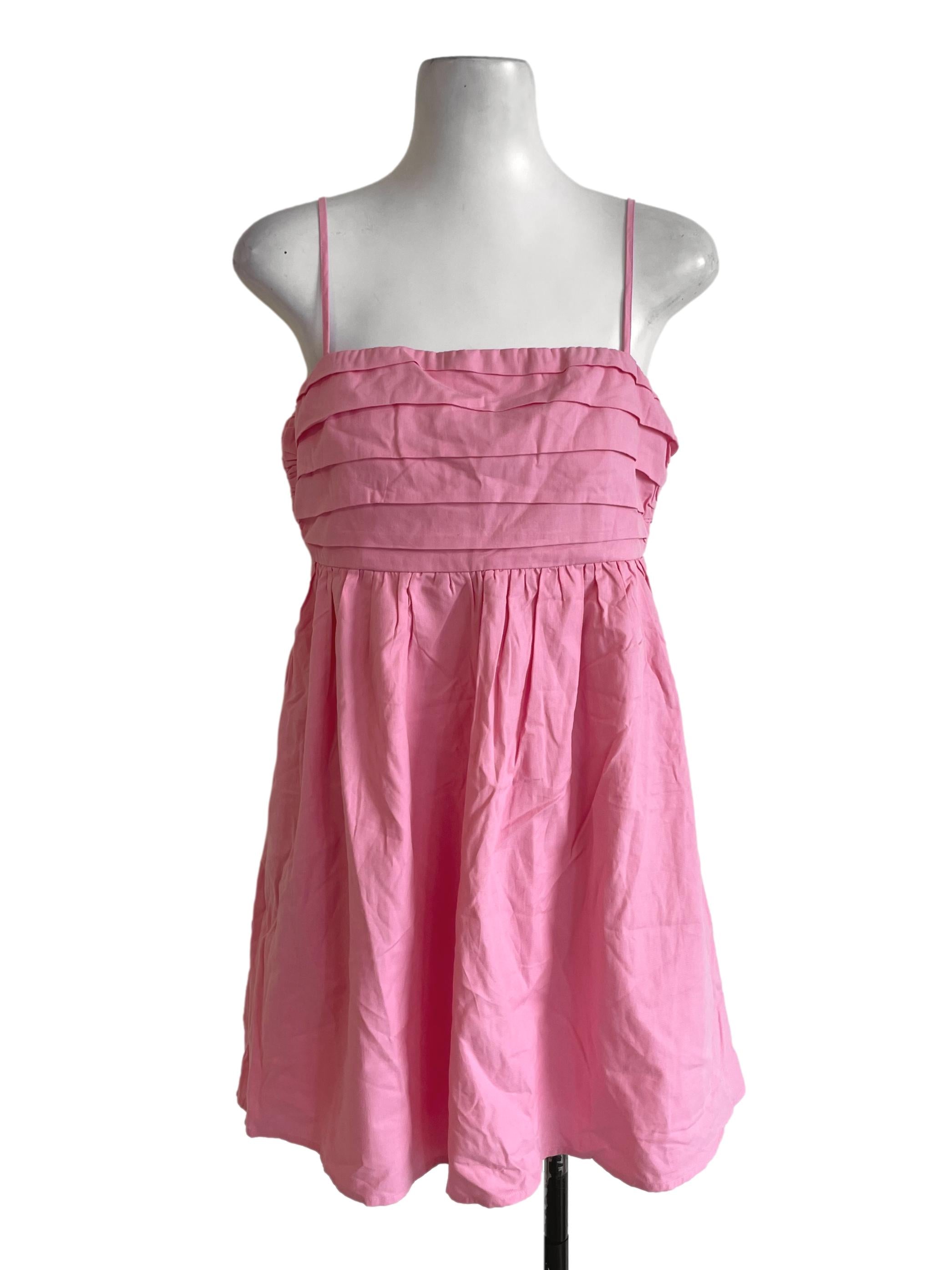Bright Pink Spaghetti Strap Dress