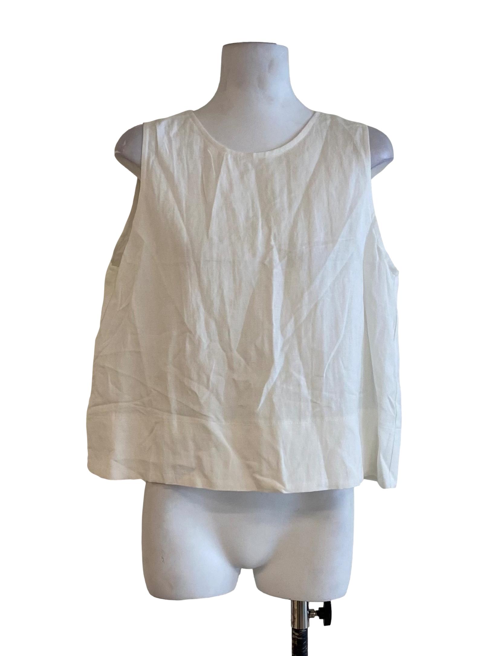 Powder White Sleeveless Kamiki Top
