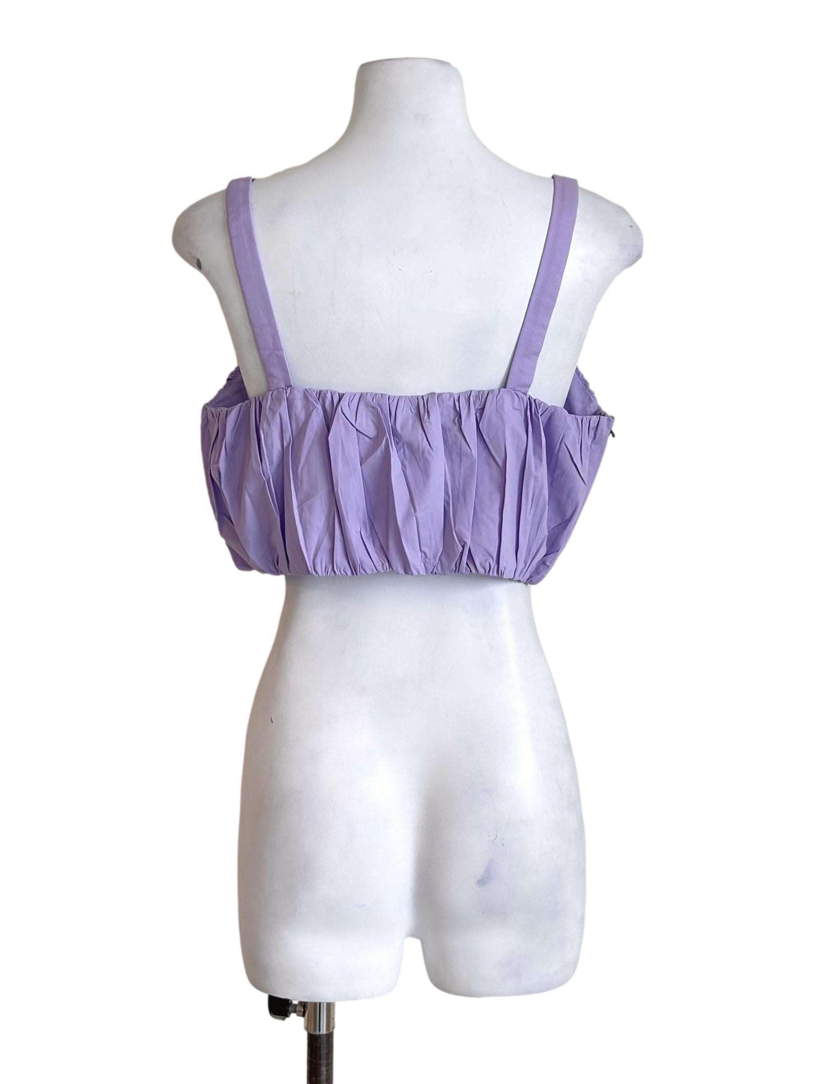 Periwinkle Purple Pleated Square Neck Camisole