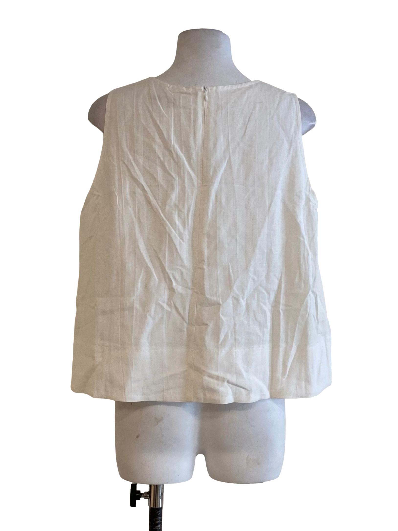 Powder White Sleeveless Kamiki Top