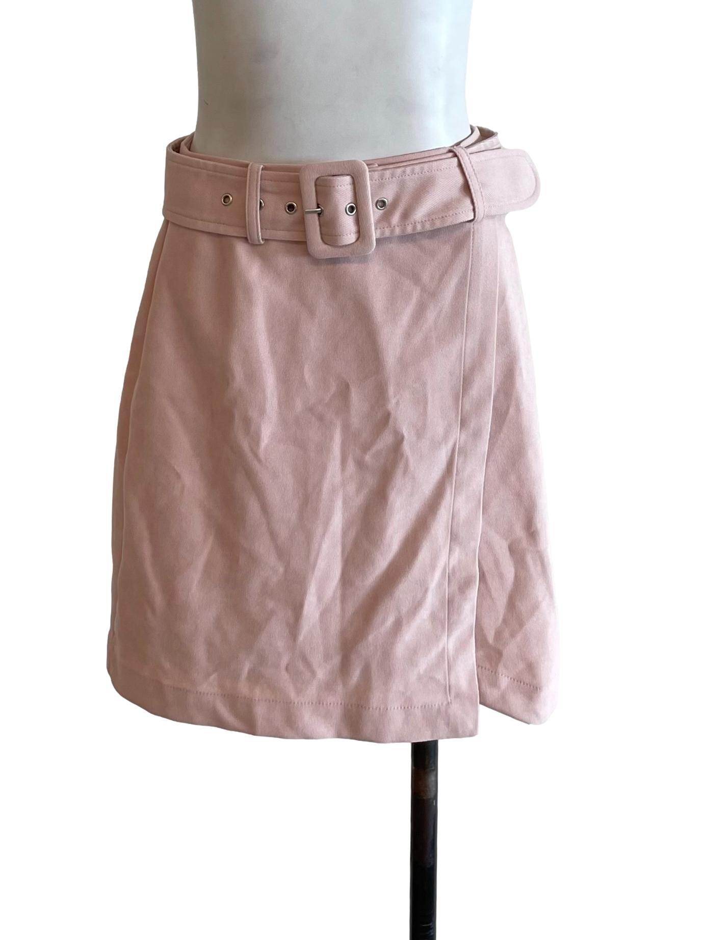 Light Pink A-Line Mini Skirt