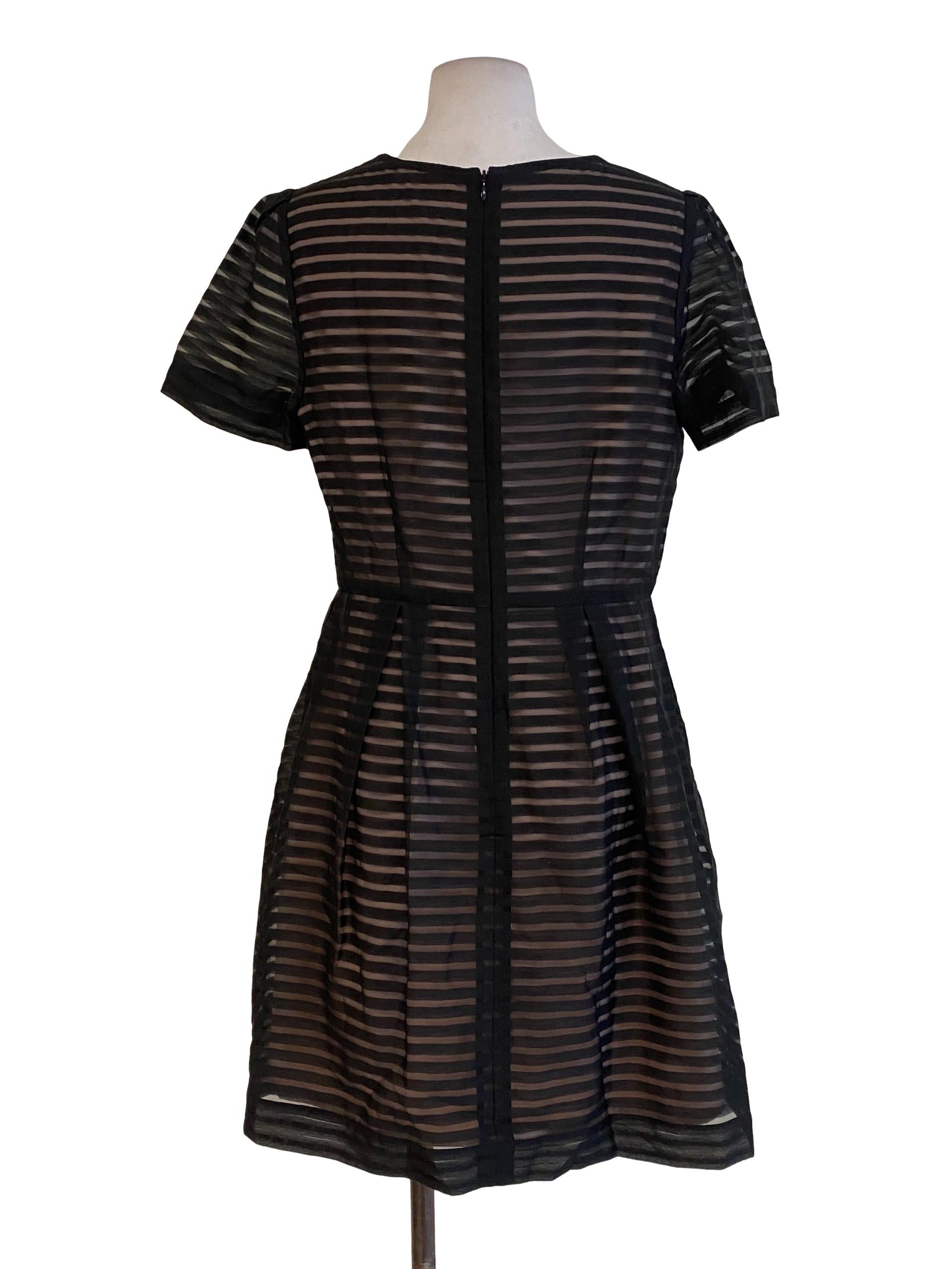 Black Laced Striped Dress
