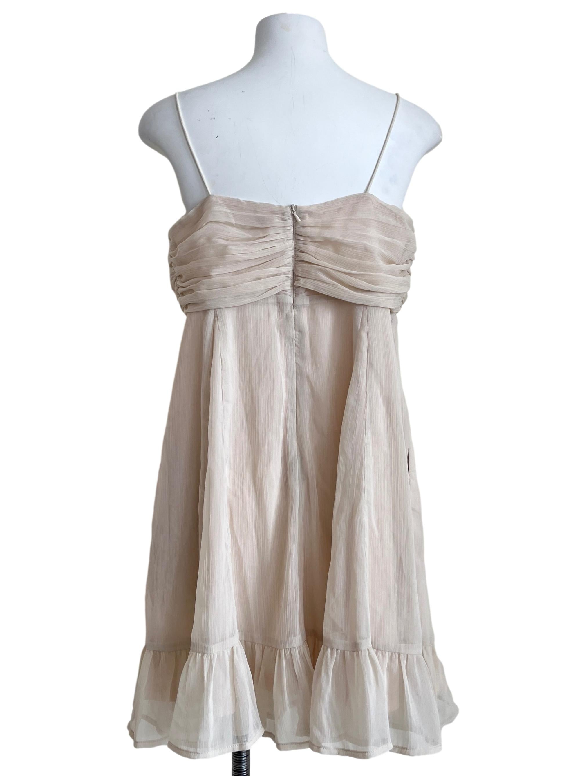 Champagne Brown Spaghetti A-Line Dress