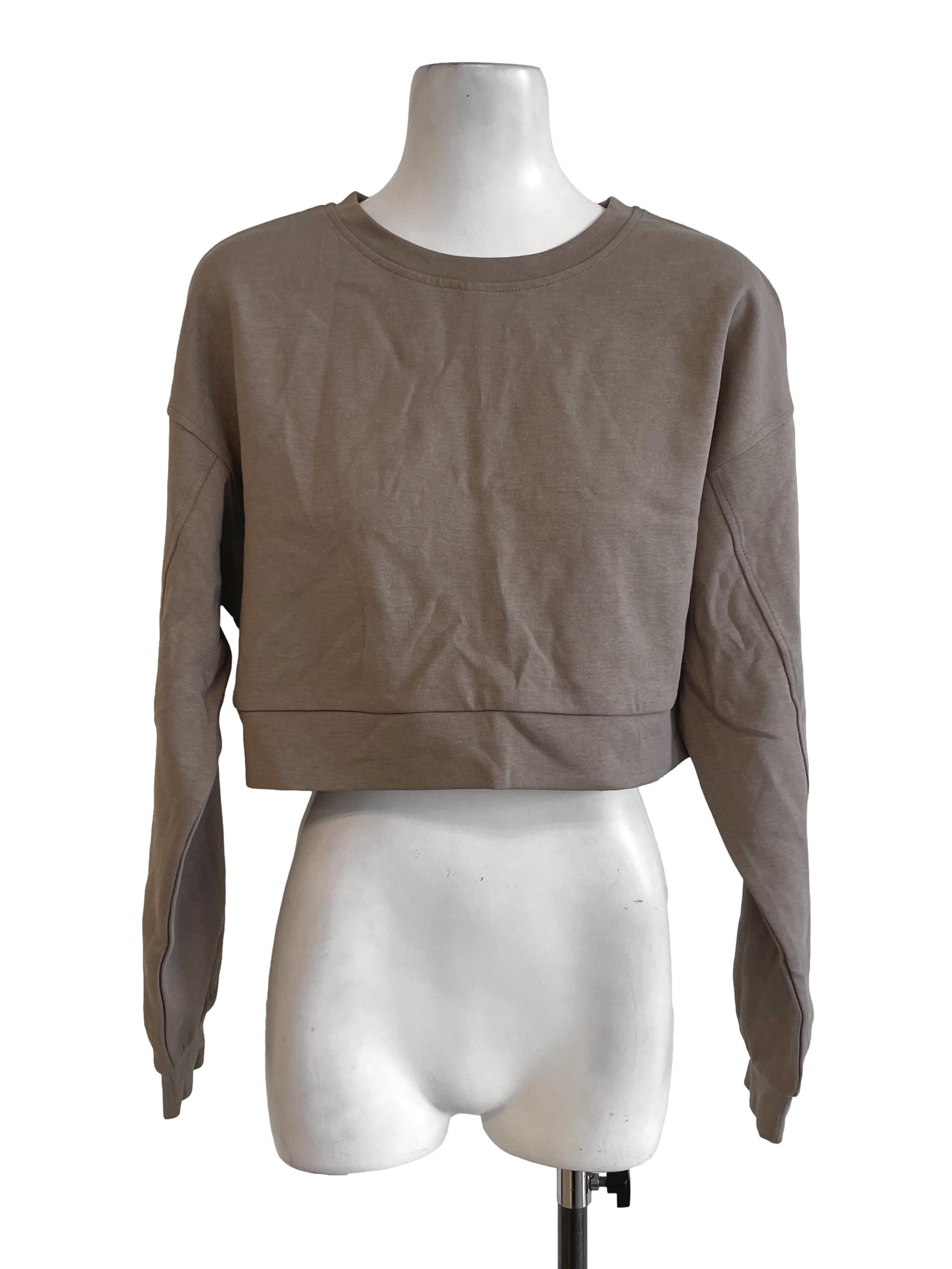 Brown Bat Wing Crop Top