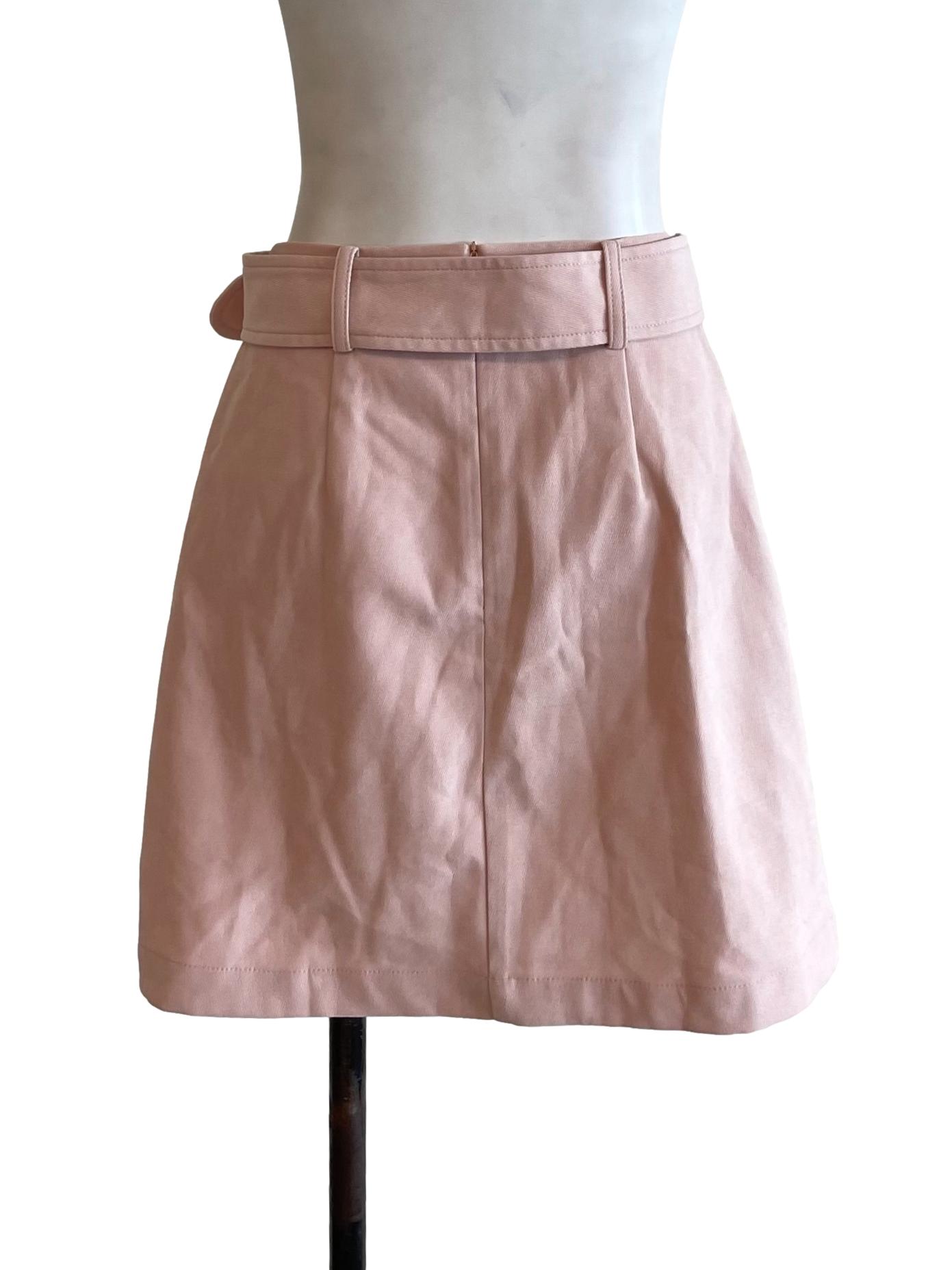 Light Pink A-Line Mini Skirt