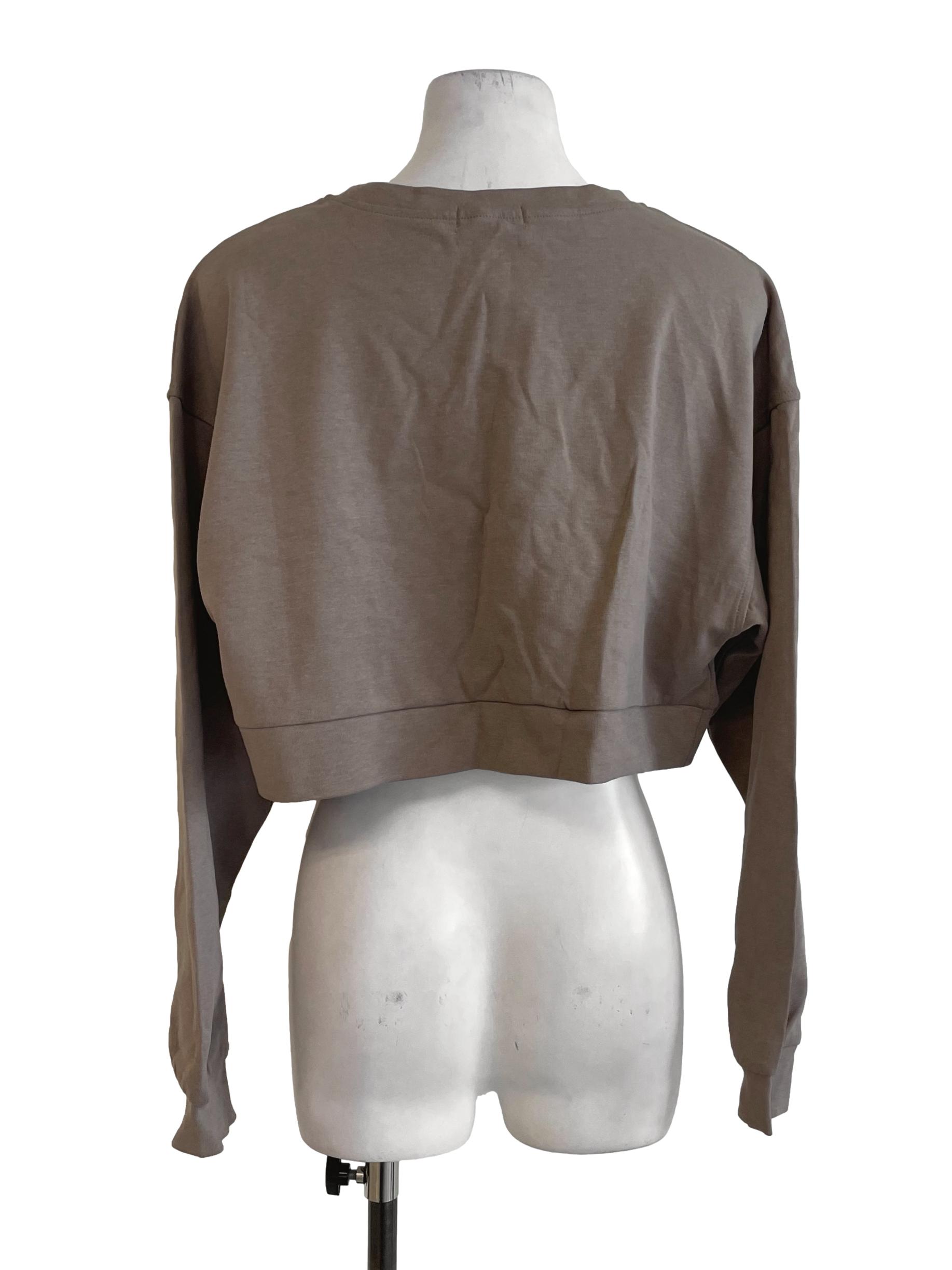 Brown Bat Wing Crop Top