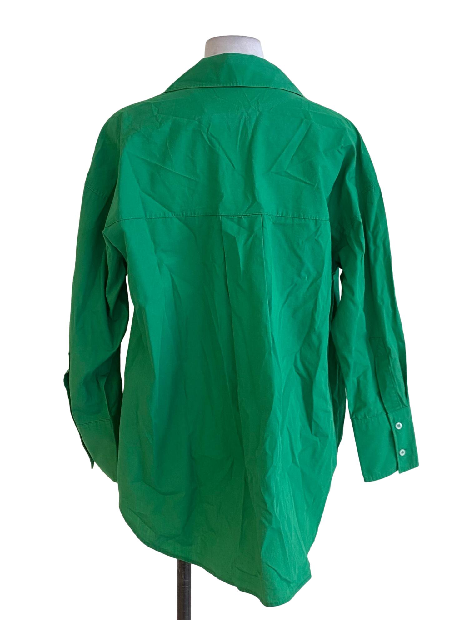 Kelly Green Buttoned Down Long Sleeve Shirt Blouse