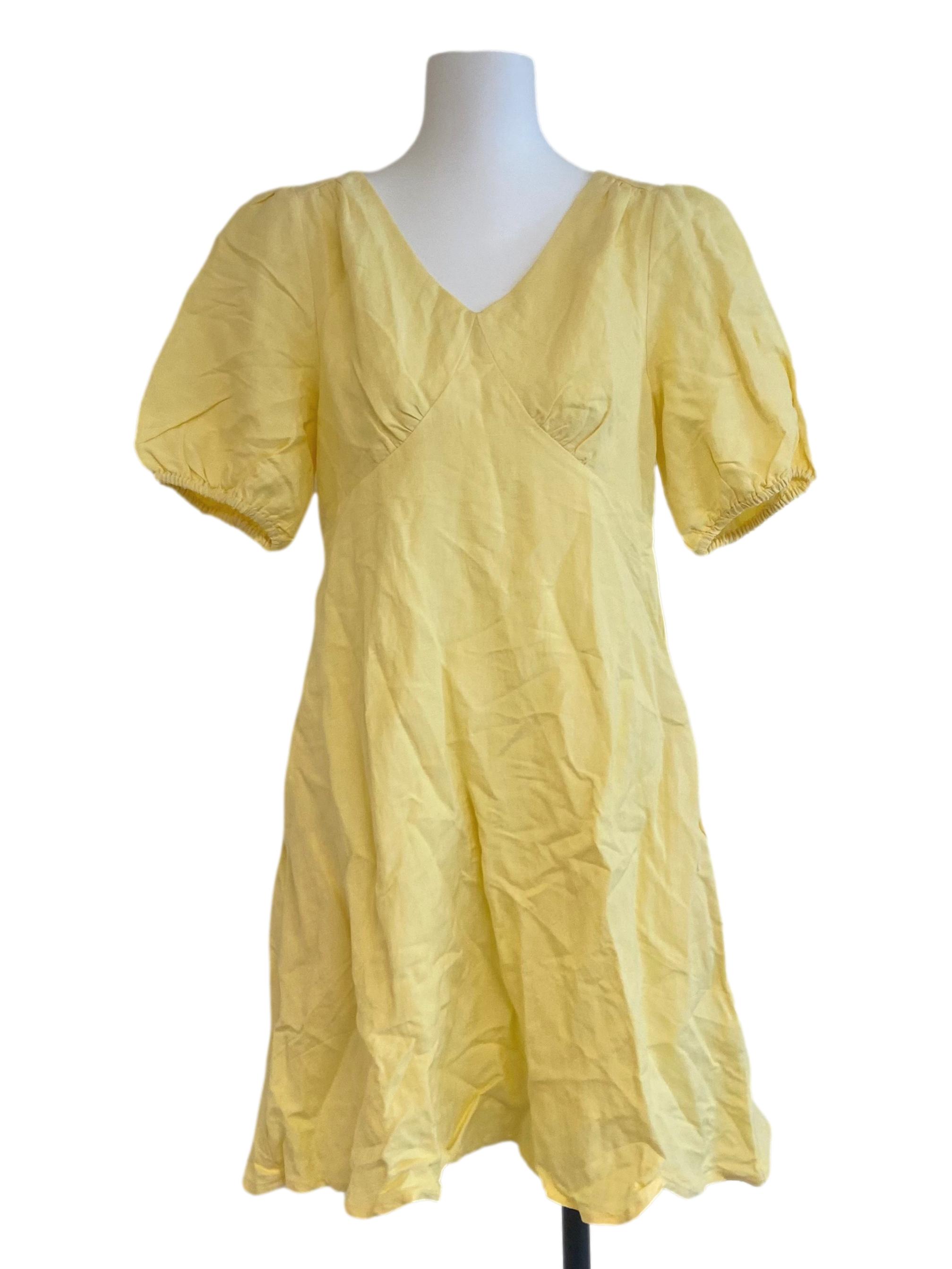 Yellow V-Neck Dress
