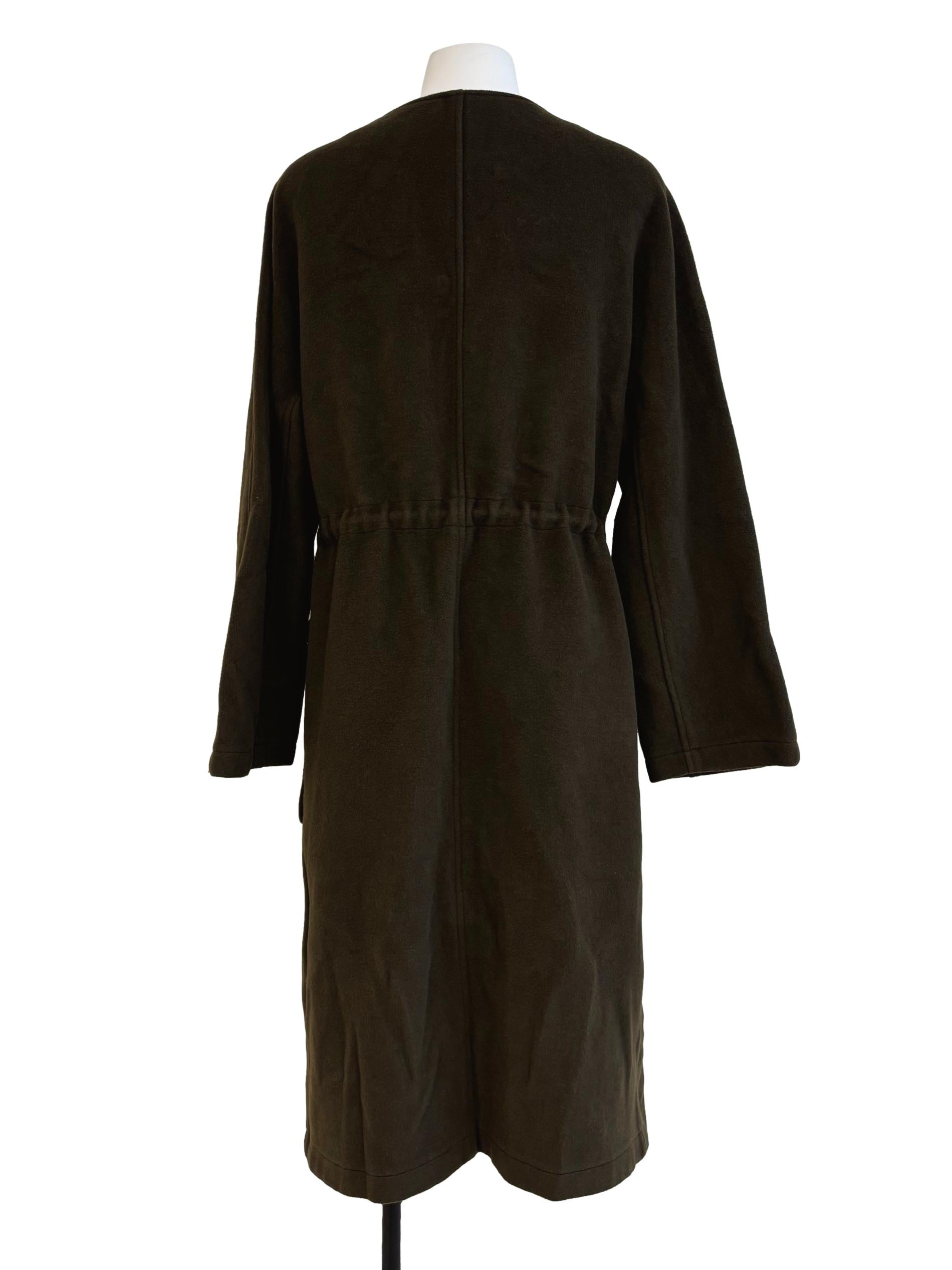 Olive Green Long Wool Jacket