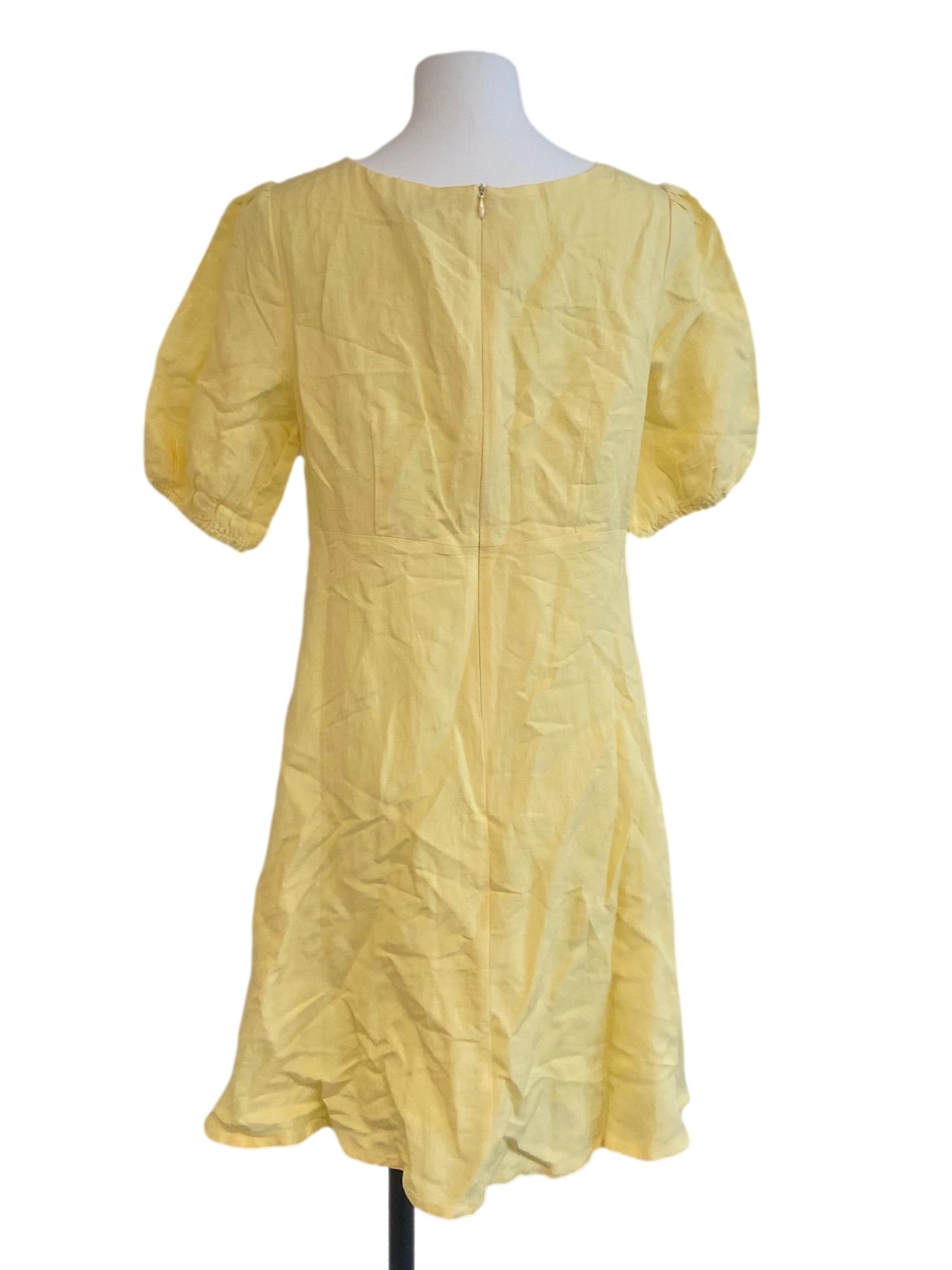 Yellow V-Neck Dress