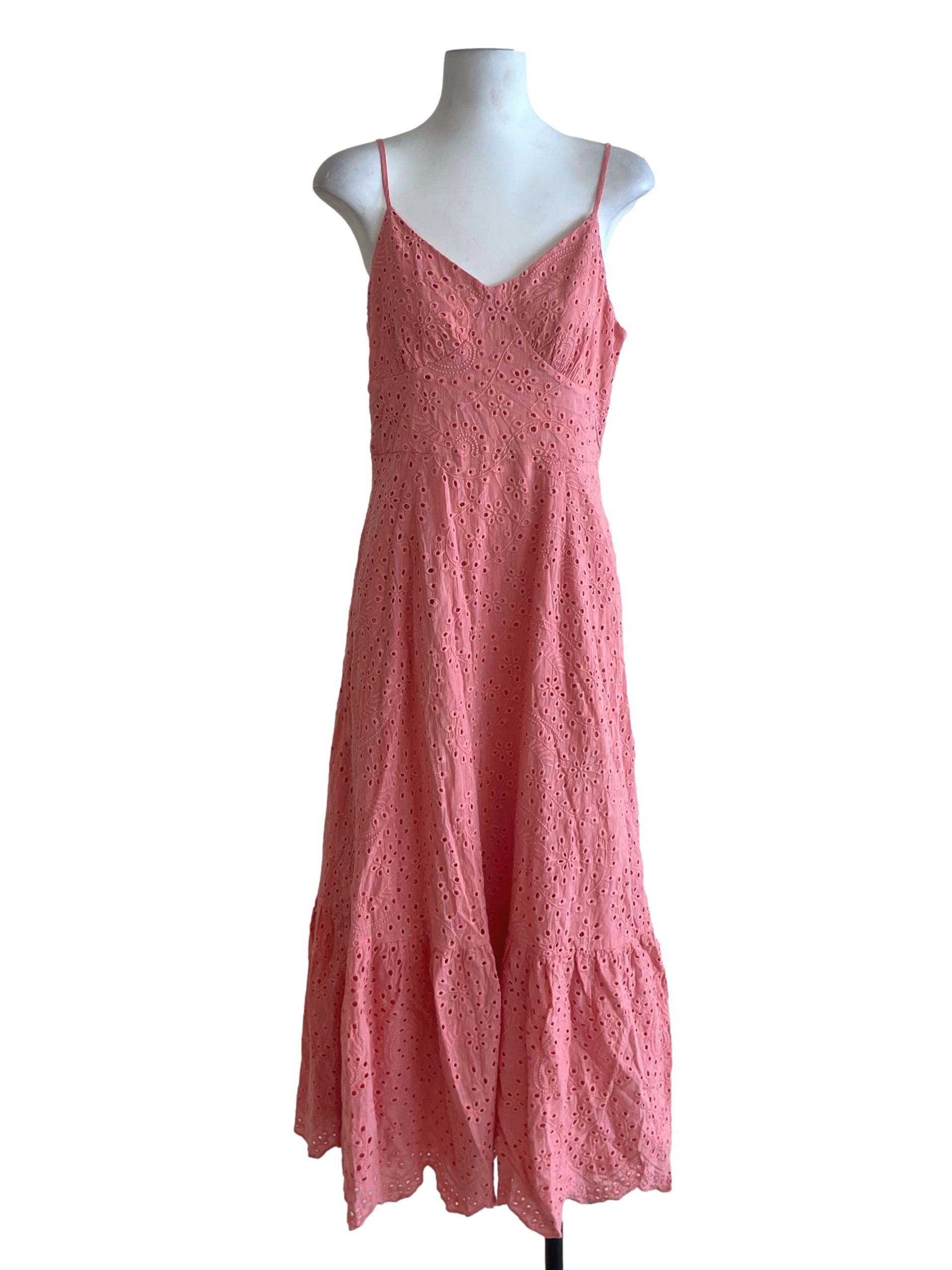 Punch Pink Spaghetti Strap A-Line Dress LB