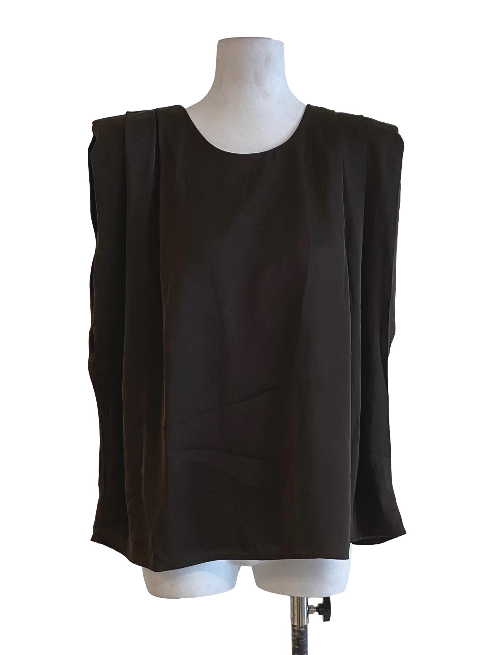 Umber Cocoa Brown Satin Blouse