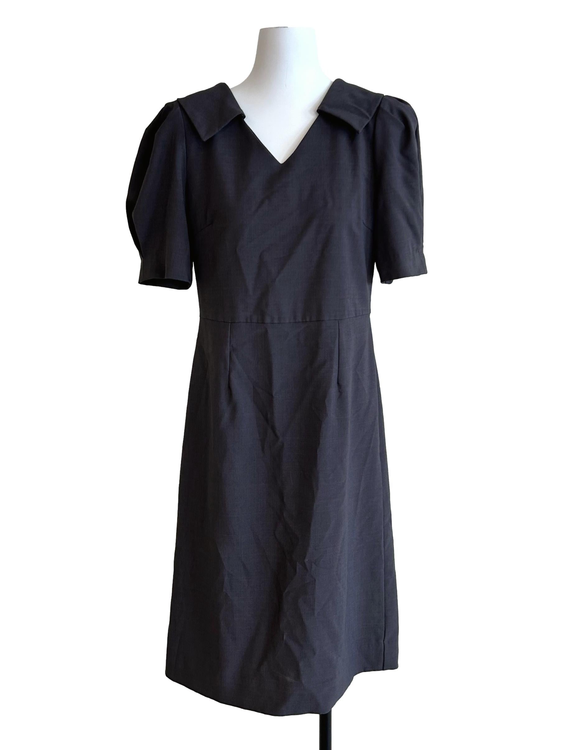 Ash Grey Short Sleeves Dress