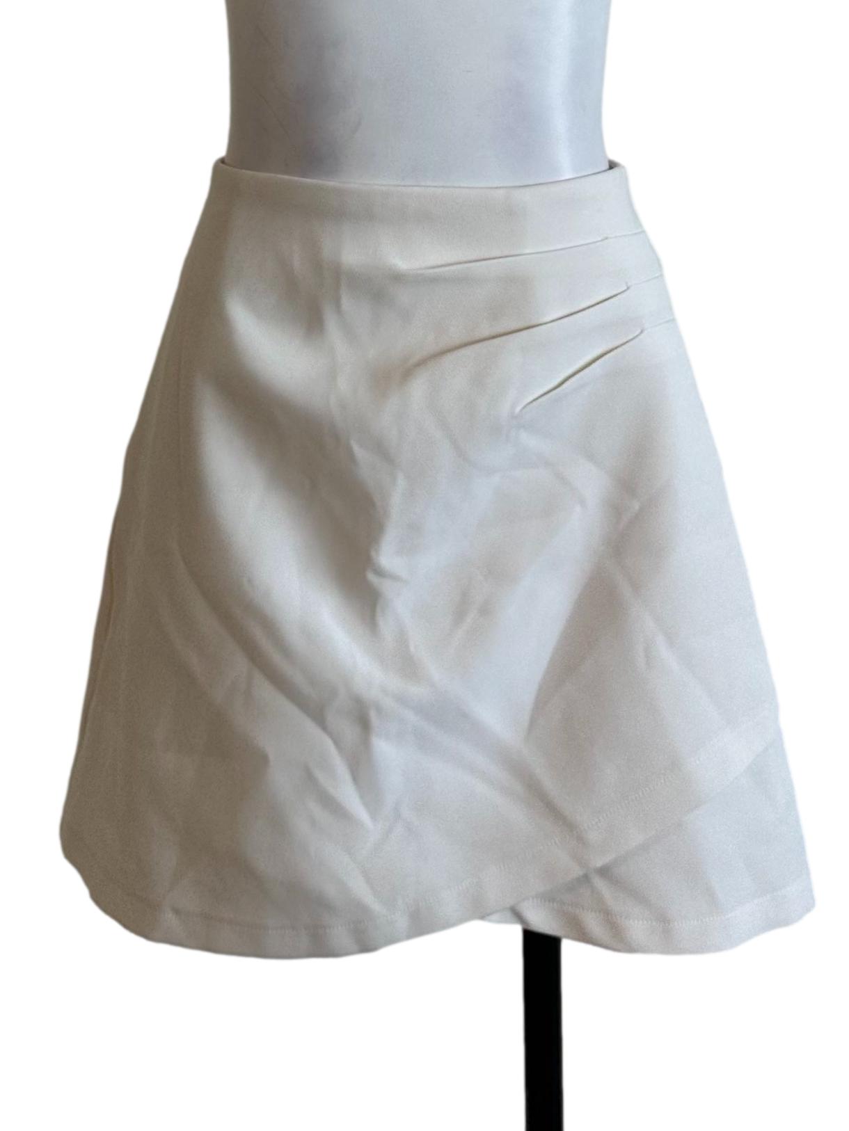 Pearl White Side Ruched Skorts