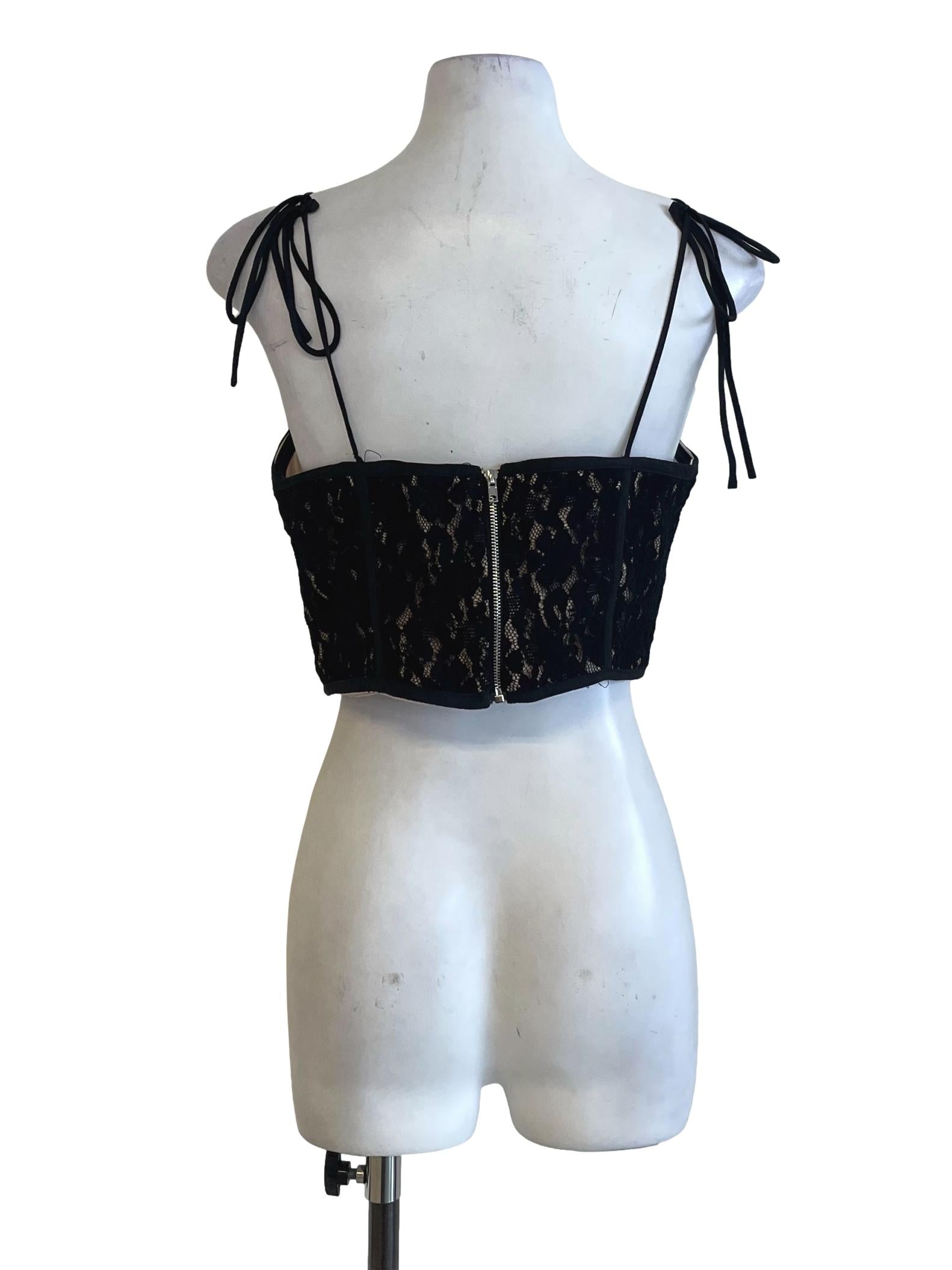 Black Lacy Crop Top