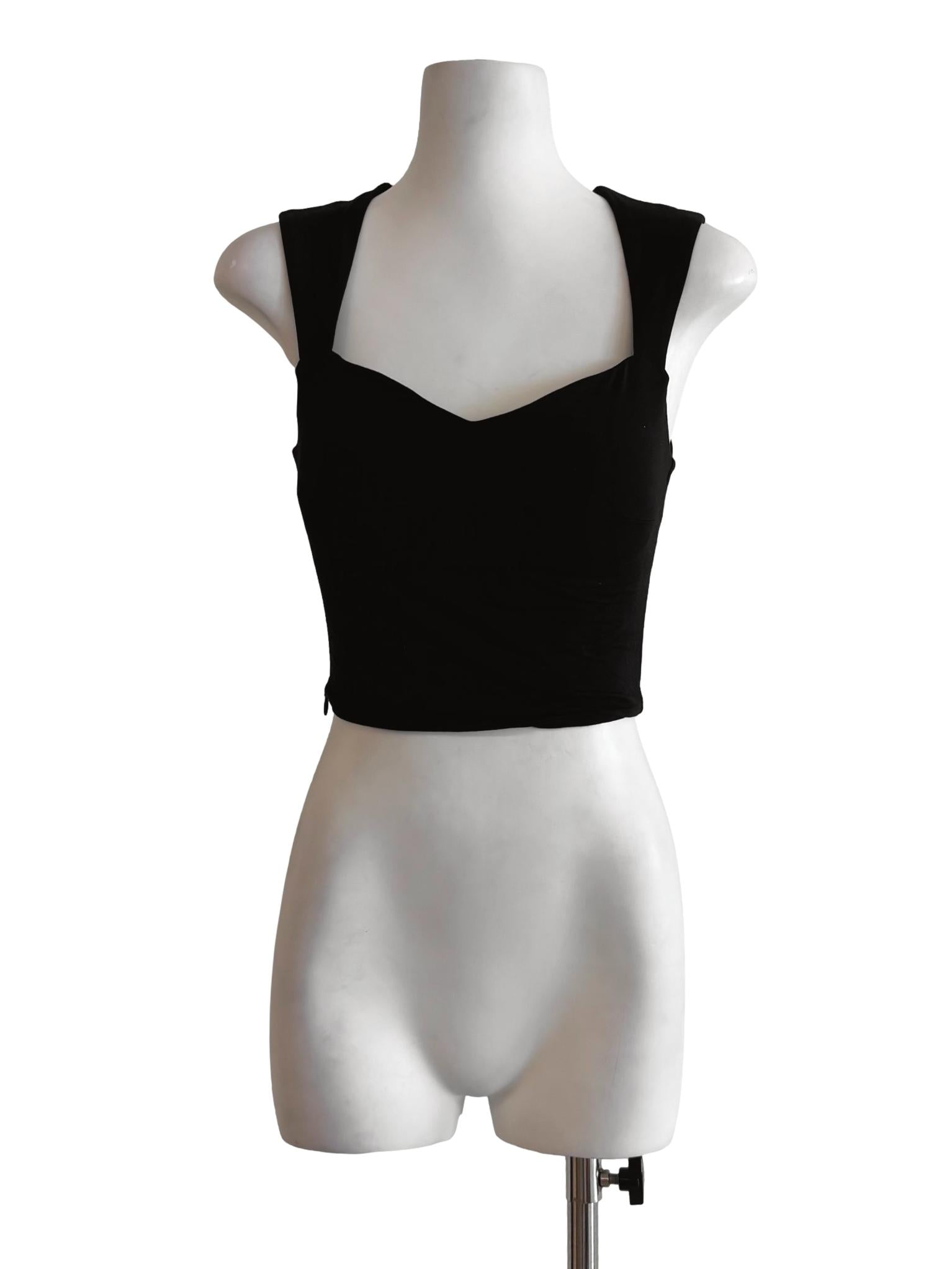 Rich Black Diamond Neck Top