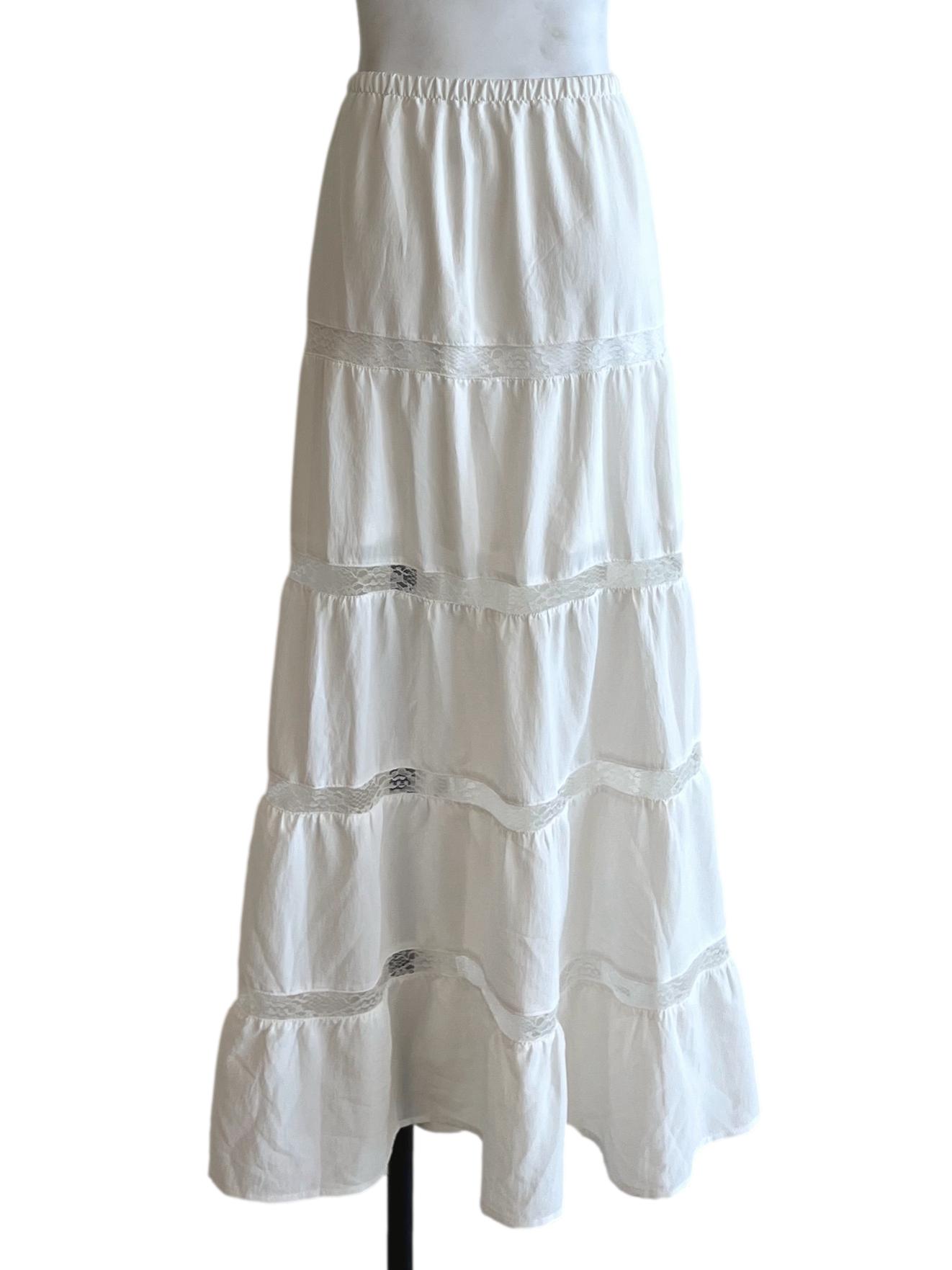 White Plain A-Line Skirt