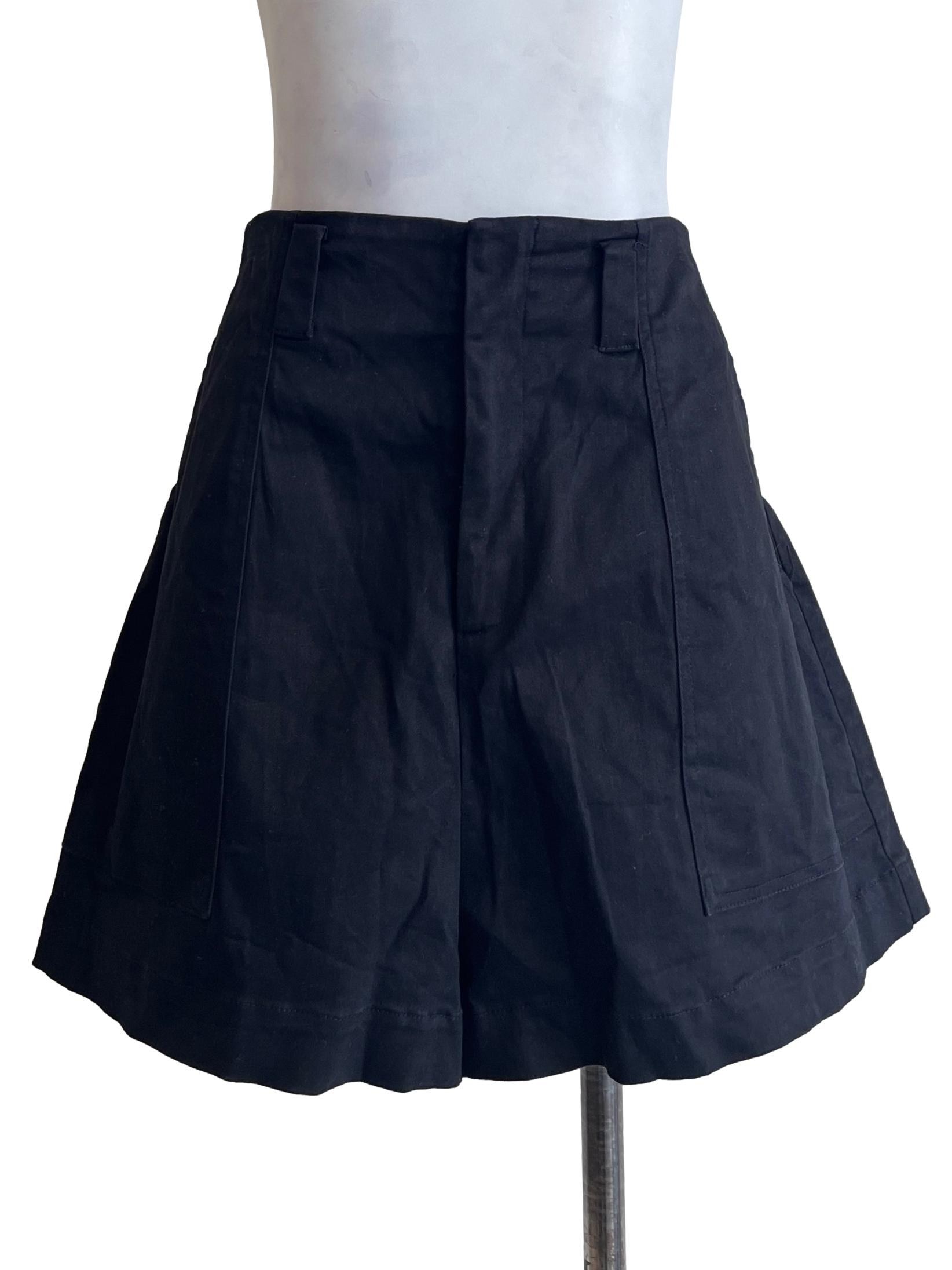 Ink Black Pleated Shorts