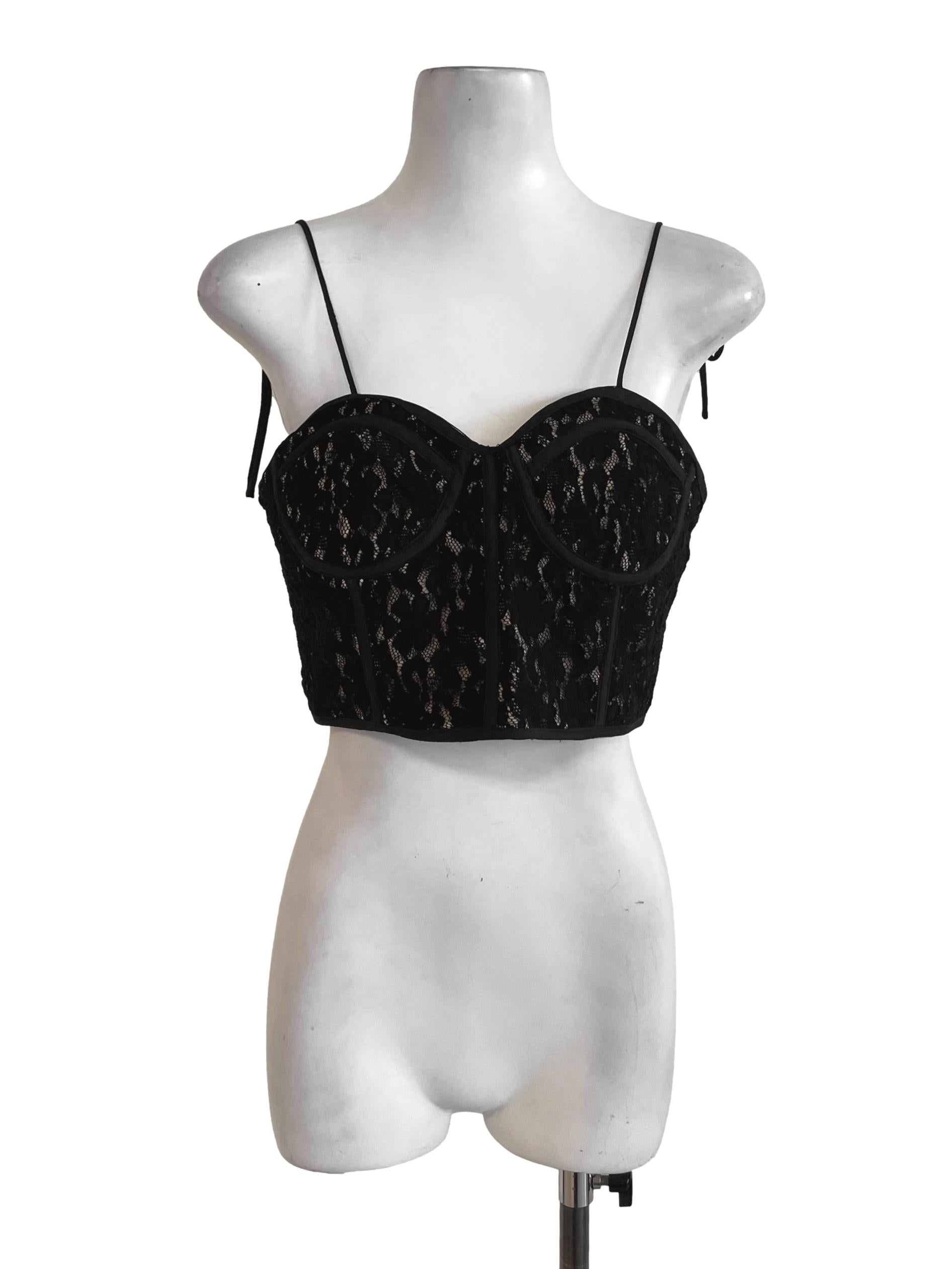 Black Lacy Crop Top