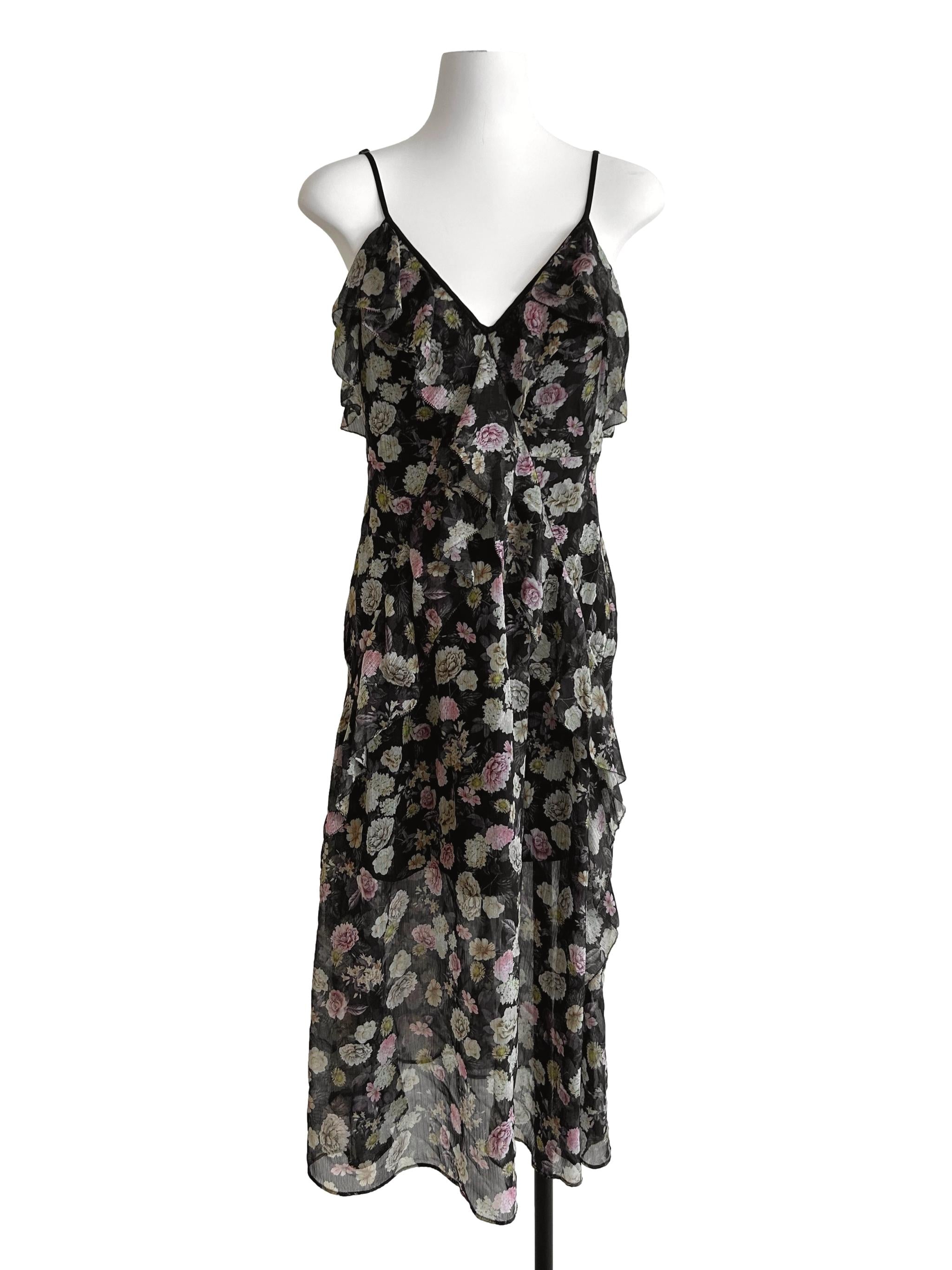 Off Black Floral Dress