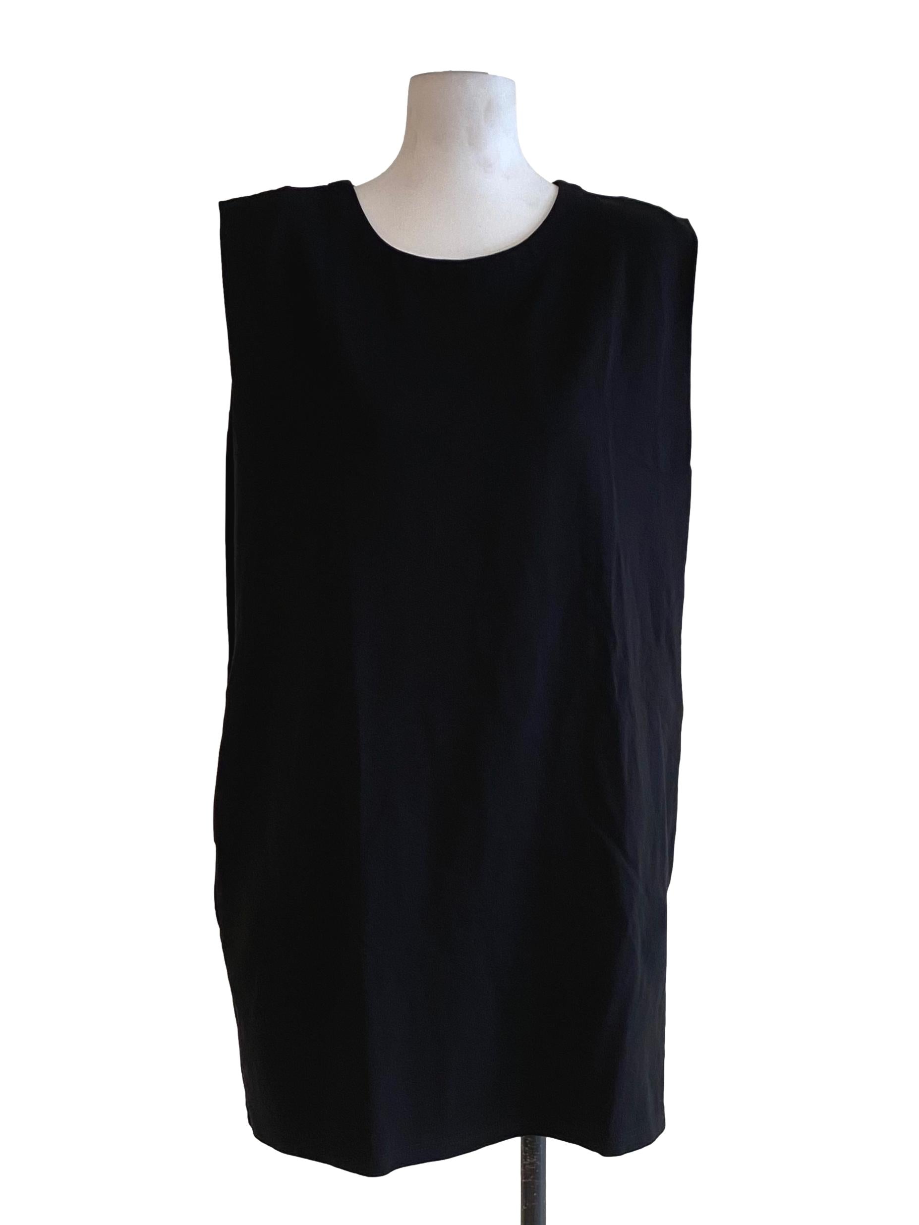 Onyx Black Sleeveless Straight Cut Dress