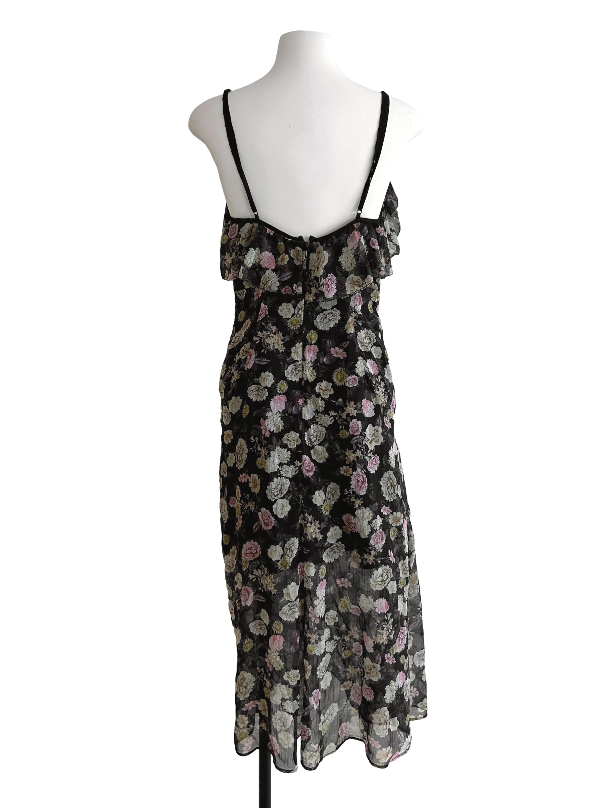 Off Black Floral Dress