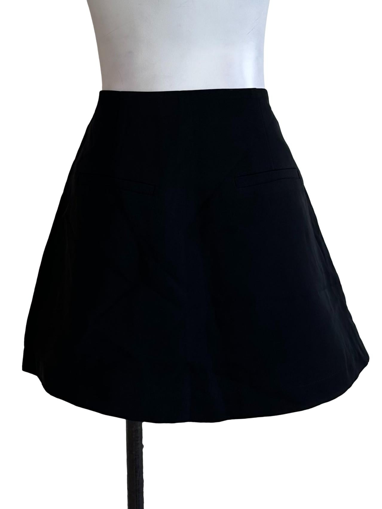 Raven Black Front Tie Wrap Skorts